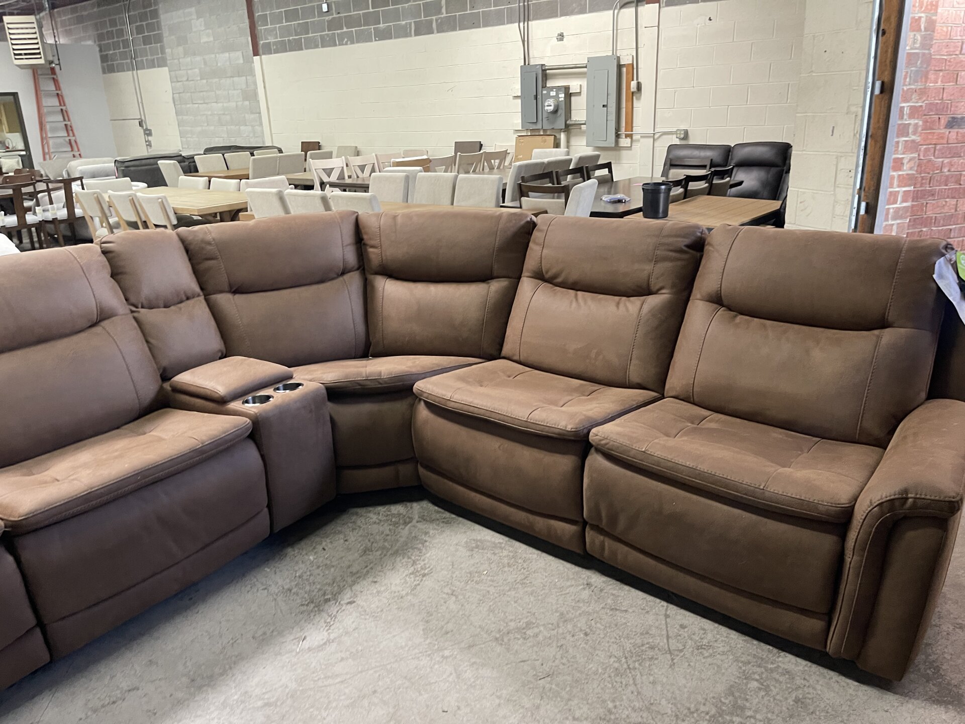 Simms Fabric Power Reclining Sectional with Power Headrests - Photo 3