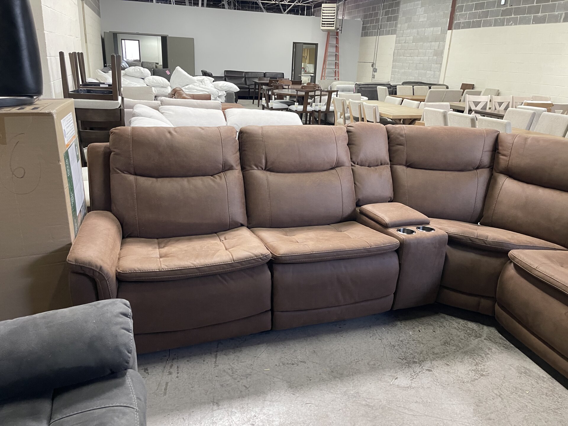 Simms Fabric Power Reclining Sectional with Power Headrests - Photo 4