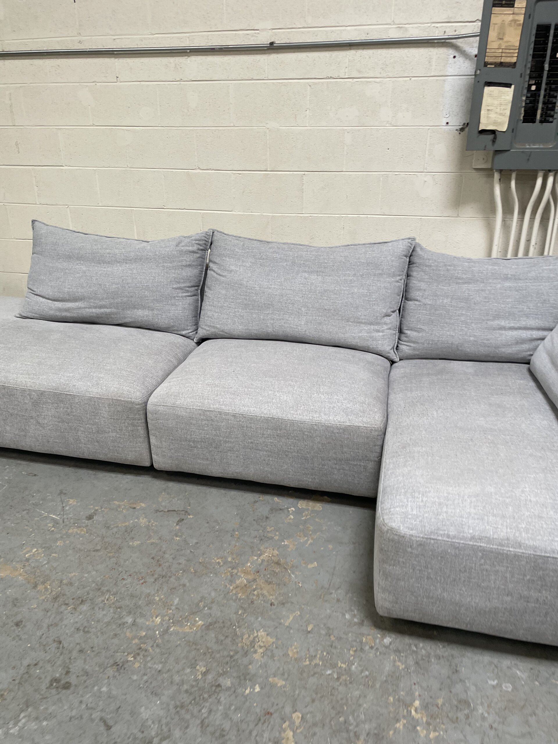 Macon 3-piece Fabric Modular Sectional, Light Gray - Photo 3