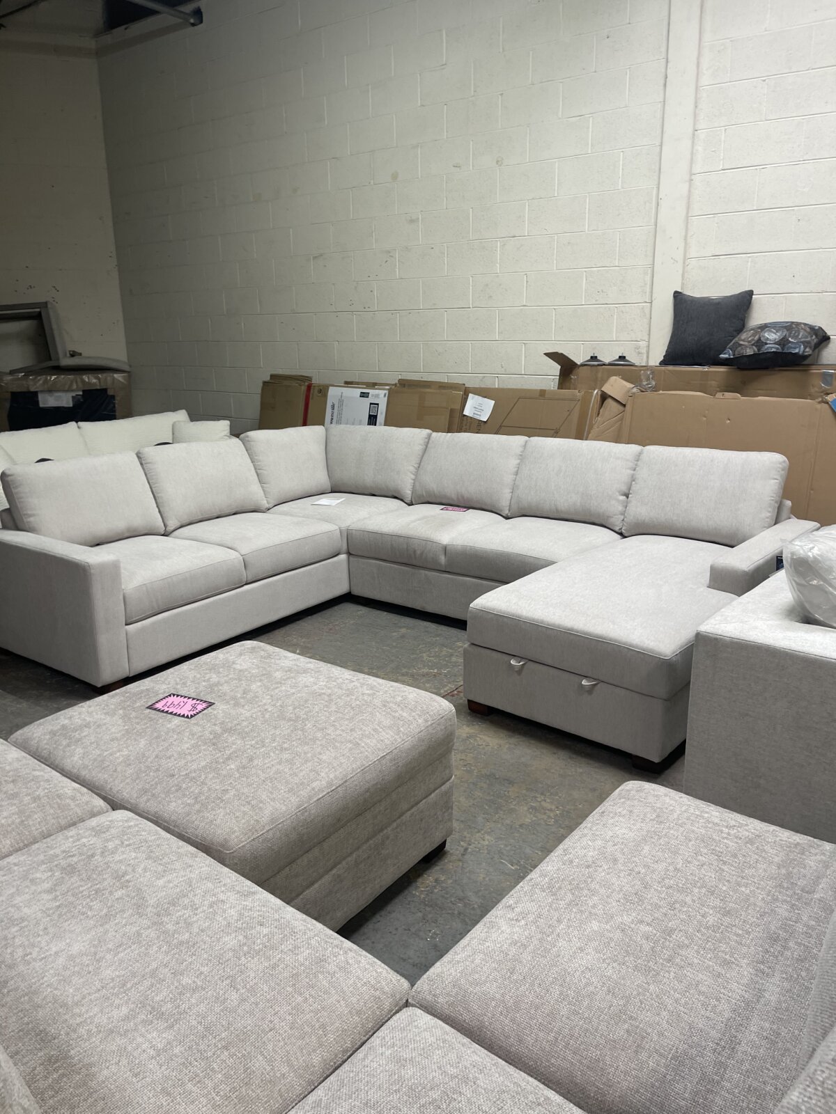 Thomasville Glenn Fabric Sectional with Storage Chaise - Photo 2