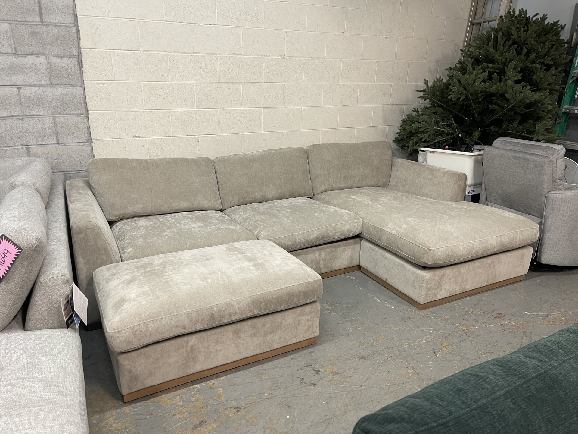 Henredon Caley Reversible Sofa Chaise with Ottoman - Like New