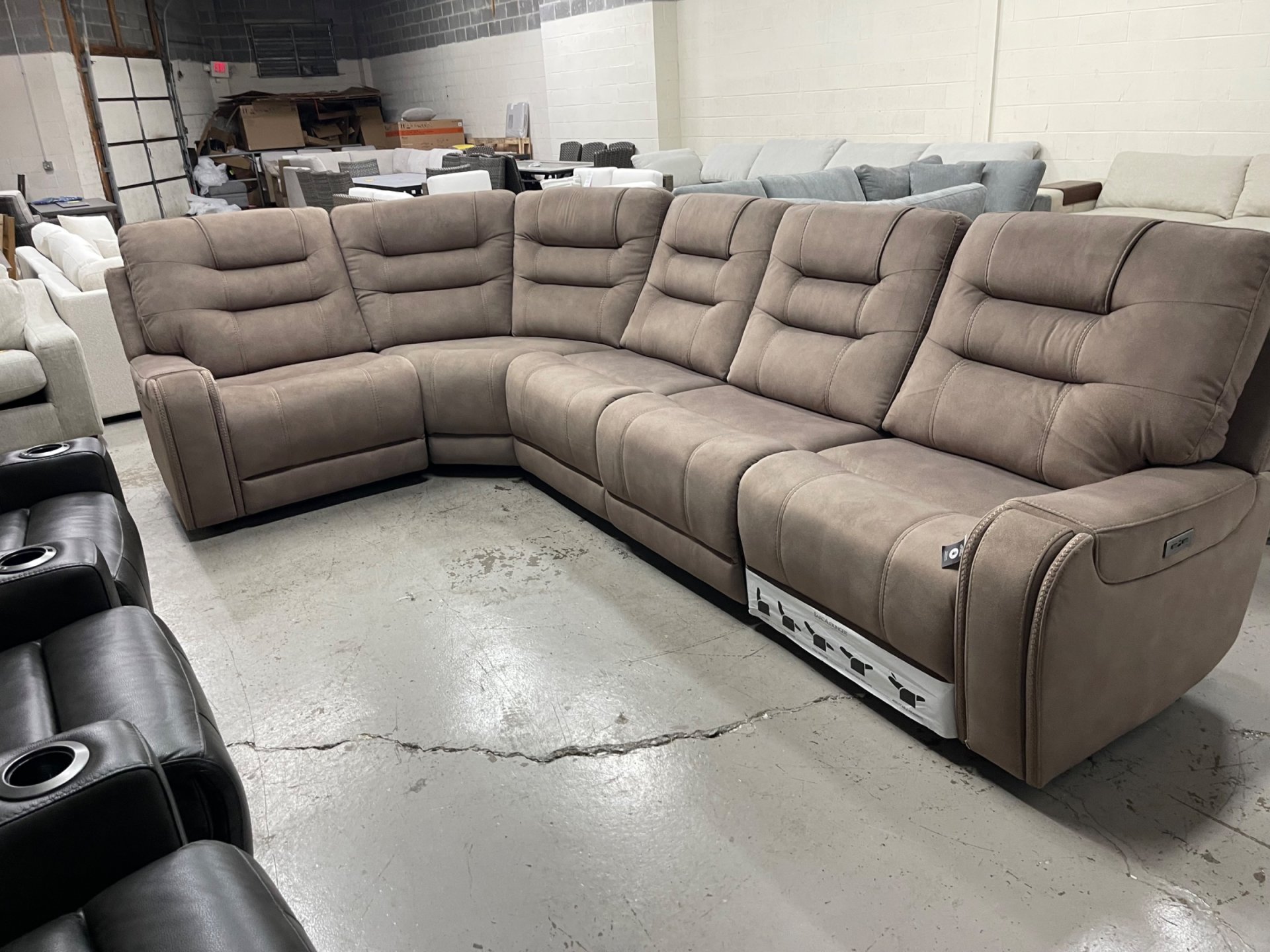 Barcalounger Carmelo Fabric Power Reclining Sectional with Power Headrests - Photo 1