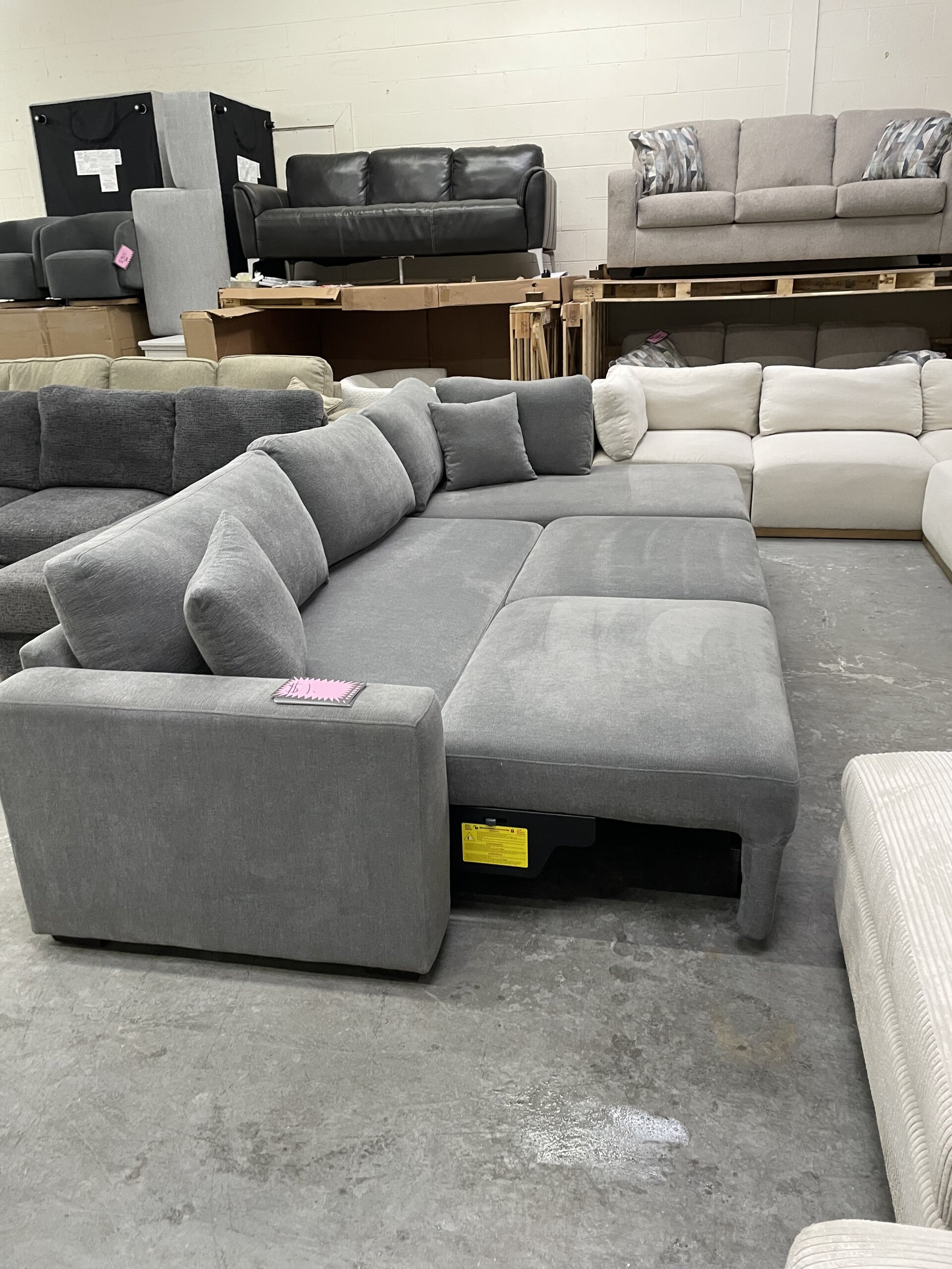 Thomasville Camlin Convertible Sleeper Sectional with Chaise, Gray - Photo 4