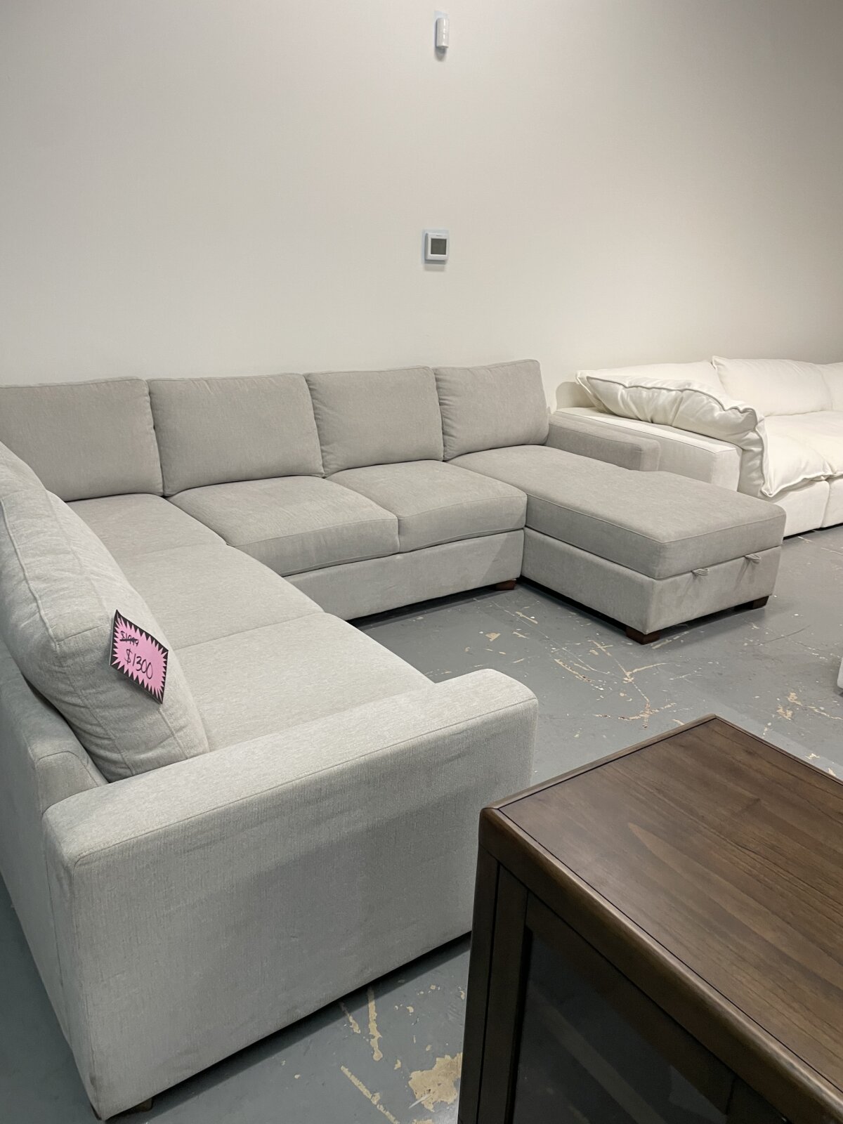 Thomasville Glenn Fabric Sectional with Storage Chaise