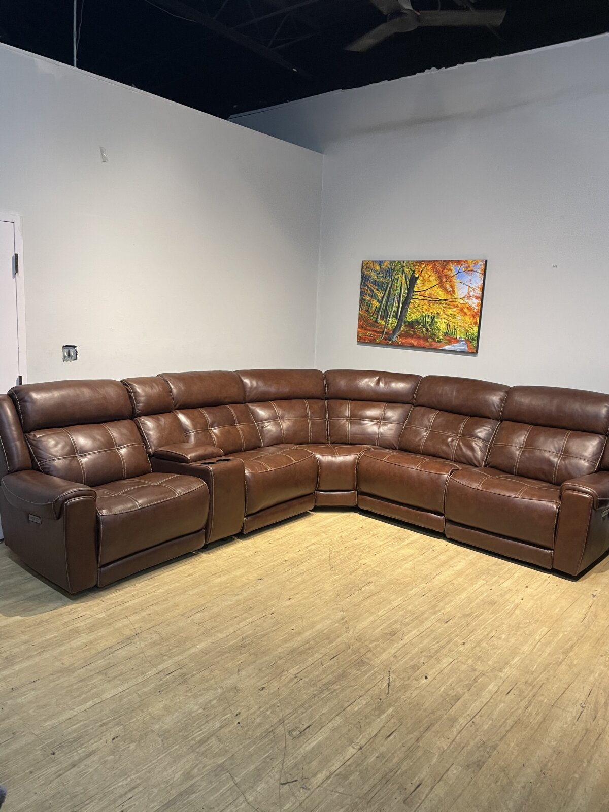 Concord 6-piece Leather Power Reclining Sectional with Power Headrests
