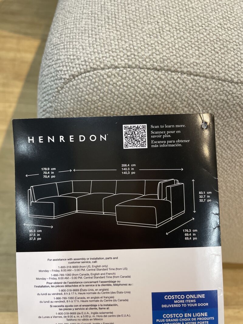 Henredon Murphy Fabric Modular Sectional With Ottoman Cream - Image 8