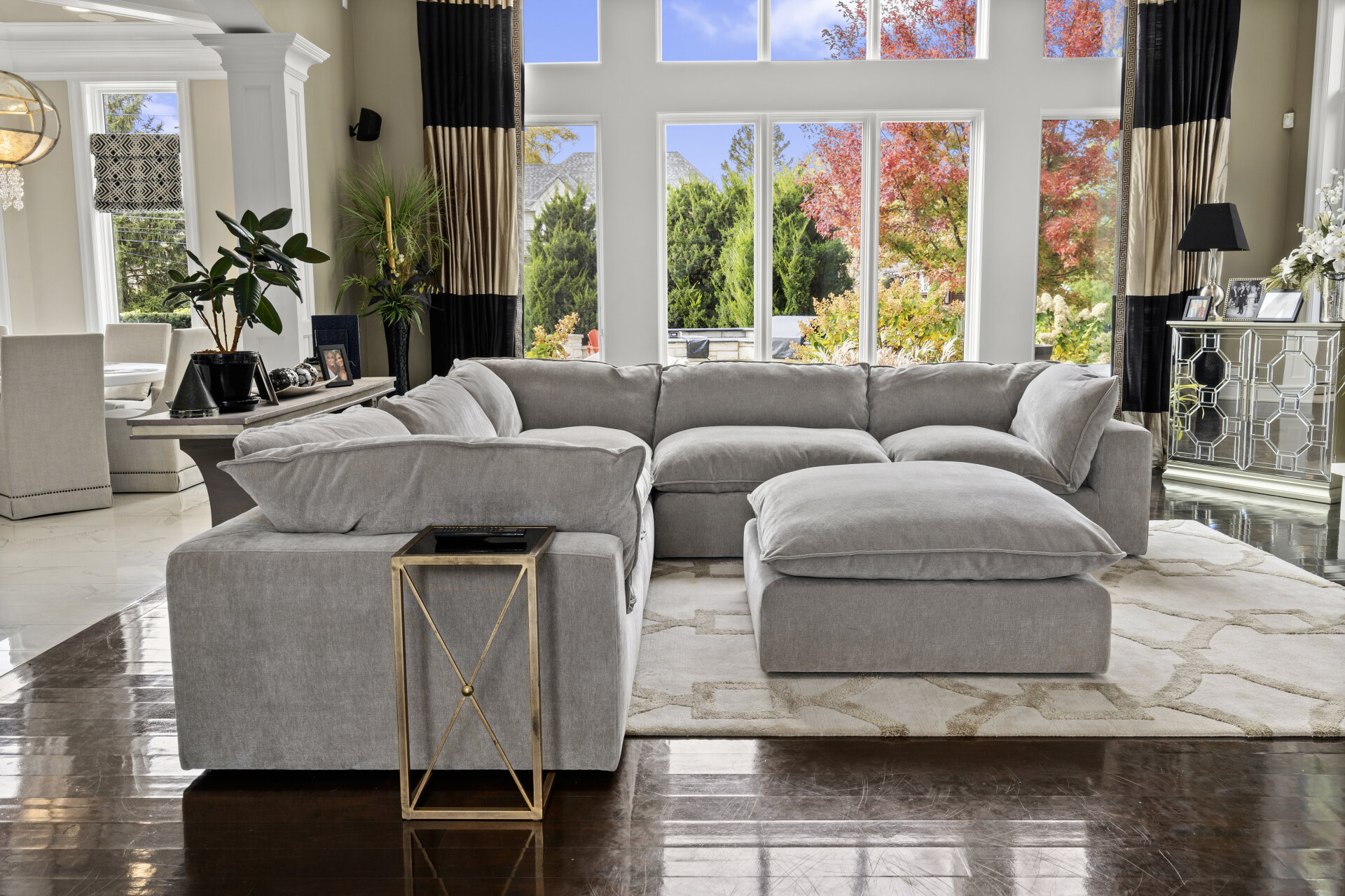 Gray Modular Cloud Couch Sectional 6 Pieces including Ottoman (Cat-5 Fabric) - Photo 1