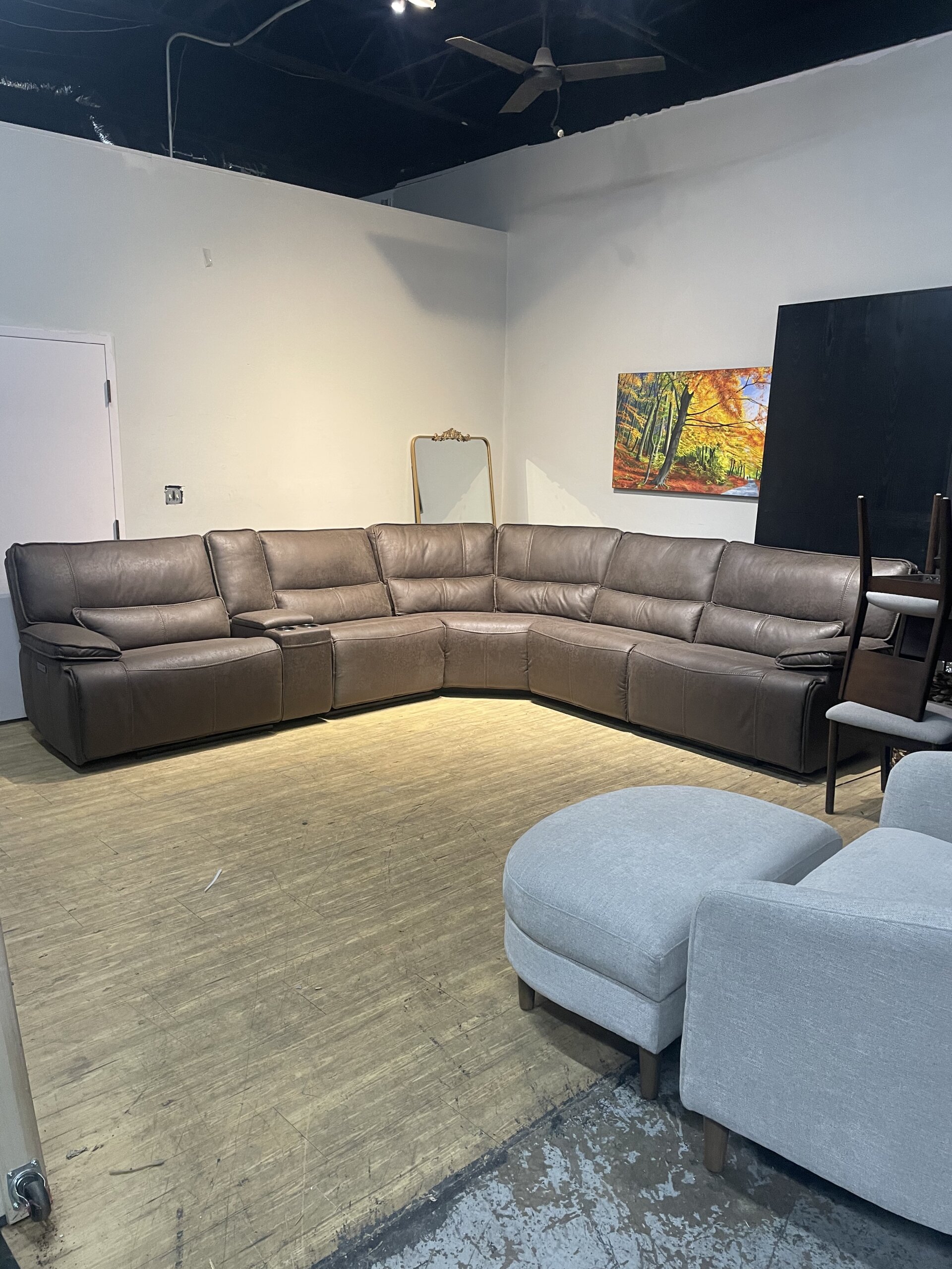 Brower Fabric Power Reclining Sectional with Power Headrests