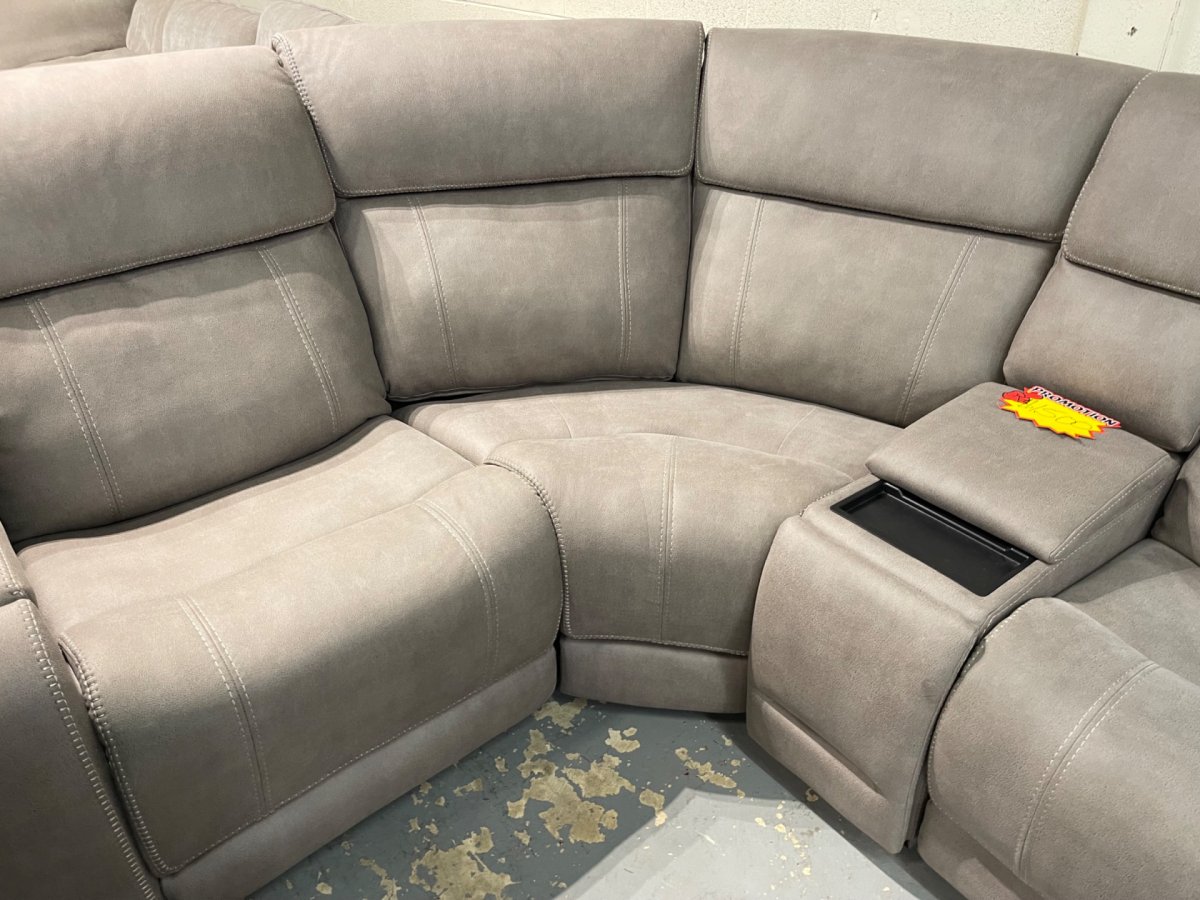 Newberry Fabric Power Reclining Sectional with Power Headrest & Power Lumbar - Image 4