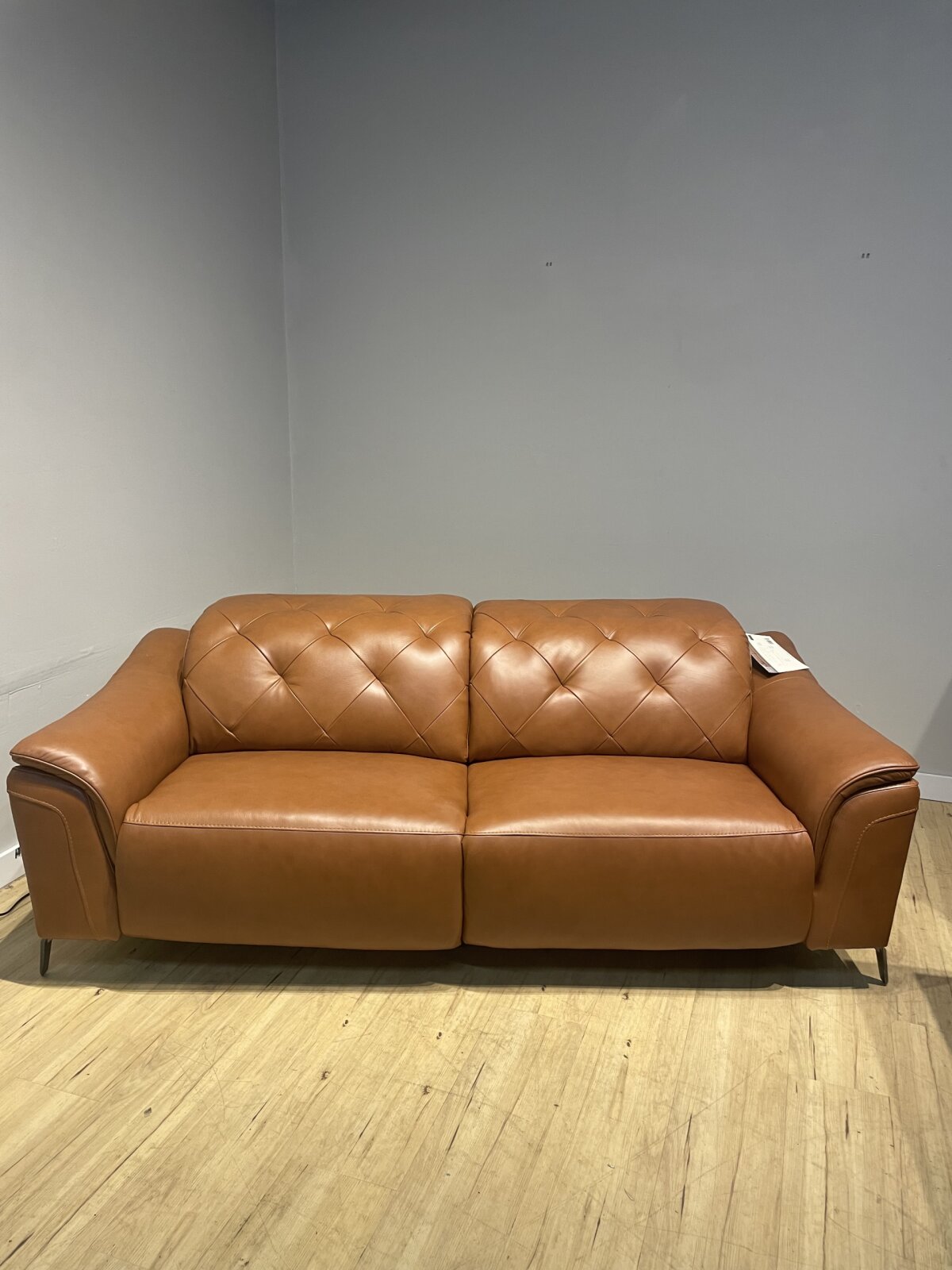 Carvel Leather Power Reclining Sofa with Power Headrest