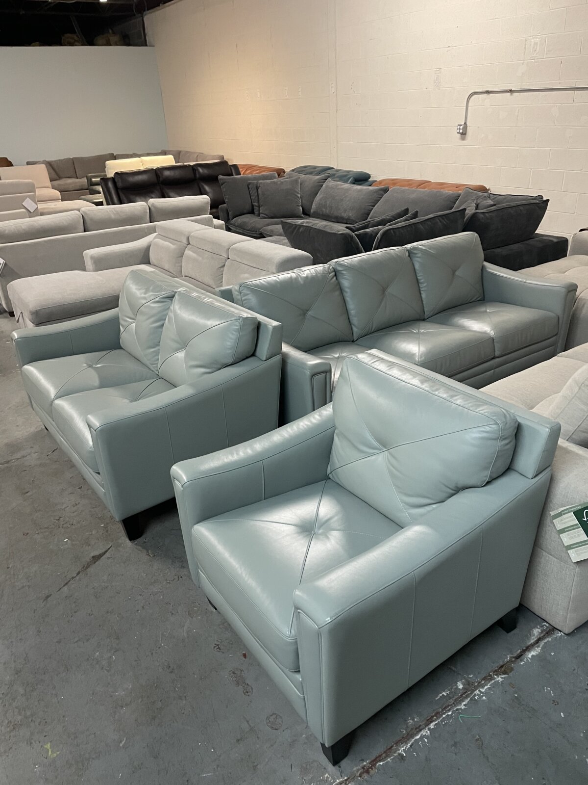 Atmore 3 Piece Top Grain Leather Set Sofa Loveseat Chair - Image 4