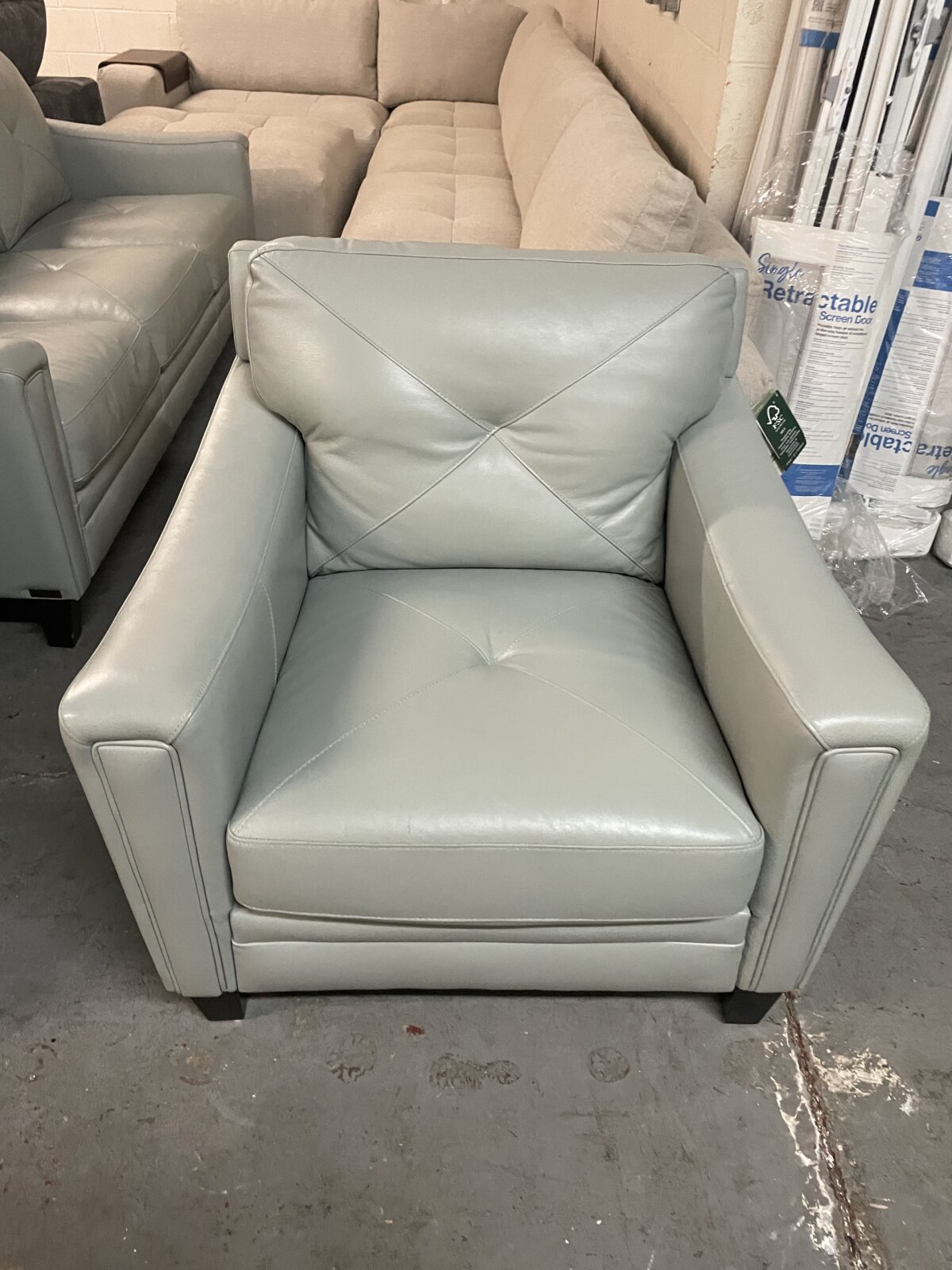 Atmore 3 Piece Top Grain Leather Set Sofa Loveseat Chair - Image 5