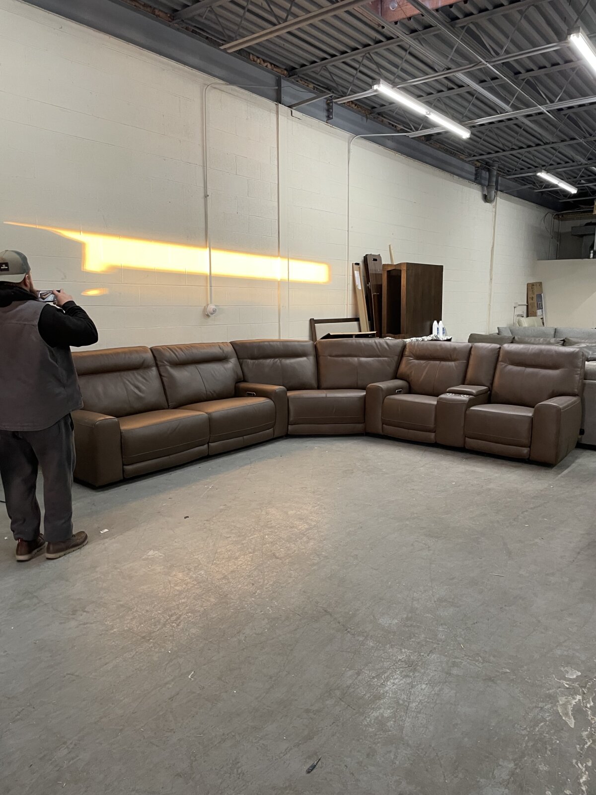 Atlas 3-piece Leather Power Reclining Sectional with Power Headrests