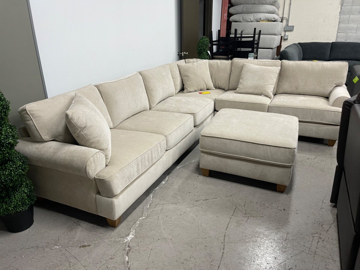 Hazel Fabric Sectional with Storage Ottoman - Photo 2