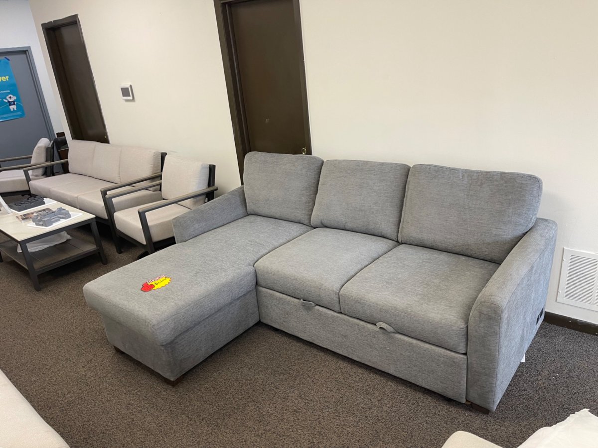 Coddle Cameron Convertible Sofa with Reversible Chaise and Storage, Gray - Image 3