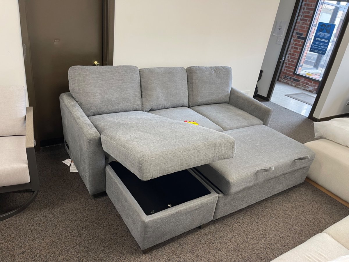 Coddle Cameron Convertible Sofa with Reversible Chaise and Storage, Gray - Image 5