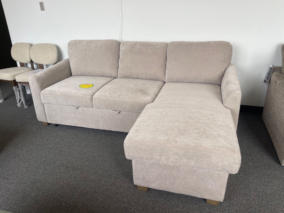 Coddle Cameron Convertible Sofa with Reversible Chaise and Storage, Taupe - Image 2