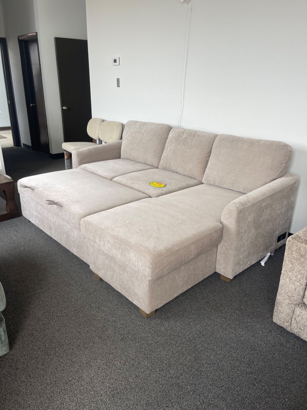 Coddle Cameron Convertible Sofa with Reversible Chaise and Storage, Taupe - Image 5