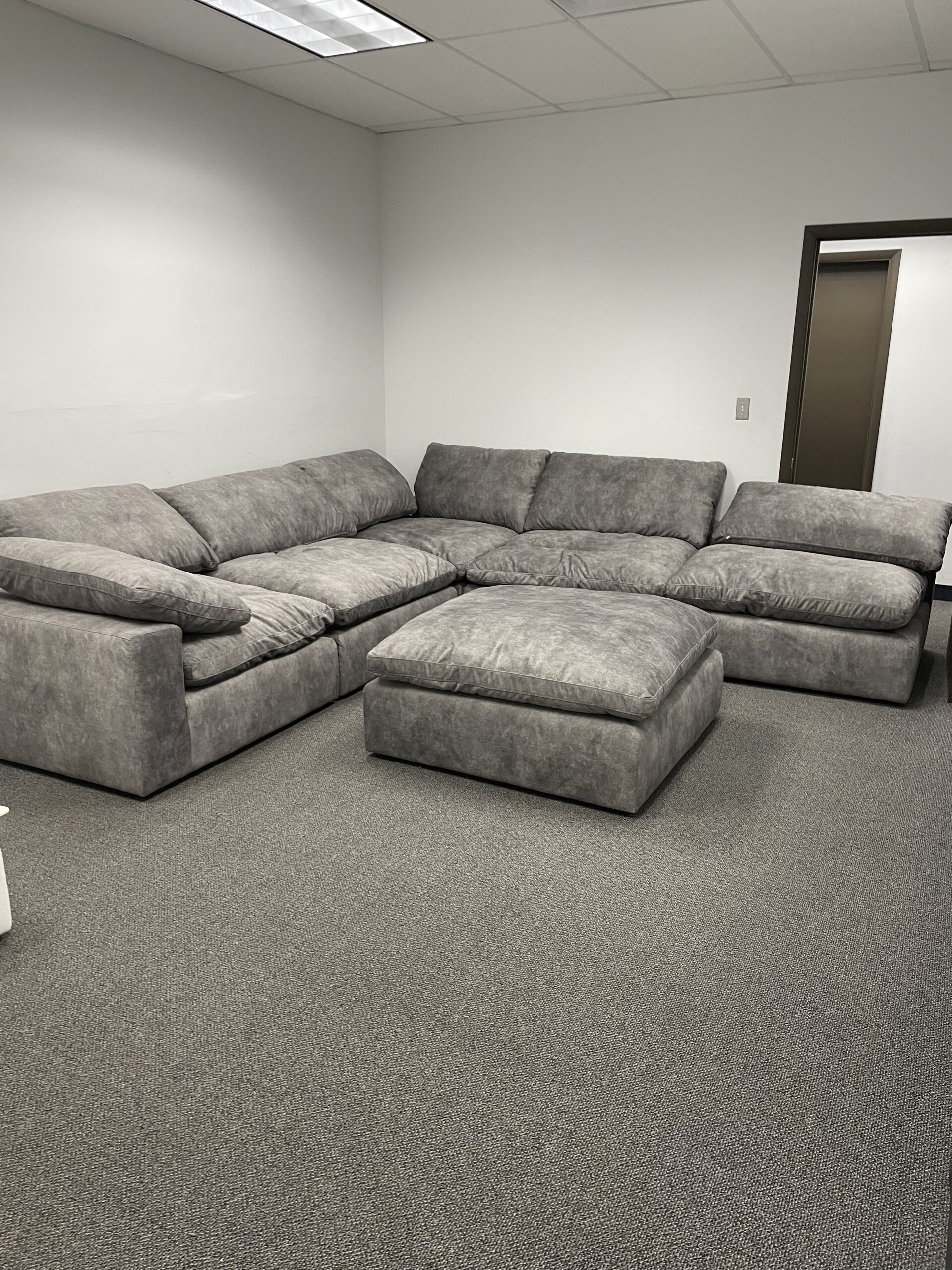 Dark Gray Modular Cloud Couch Sectional 6 Pieces including Ottoman (Cat-3 Fabric) - Photo 5