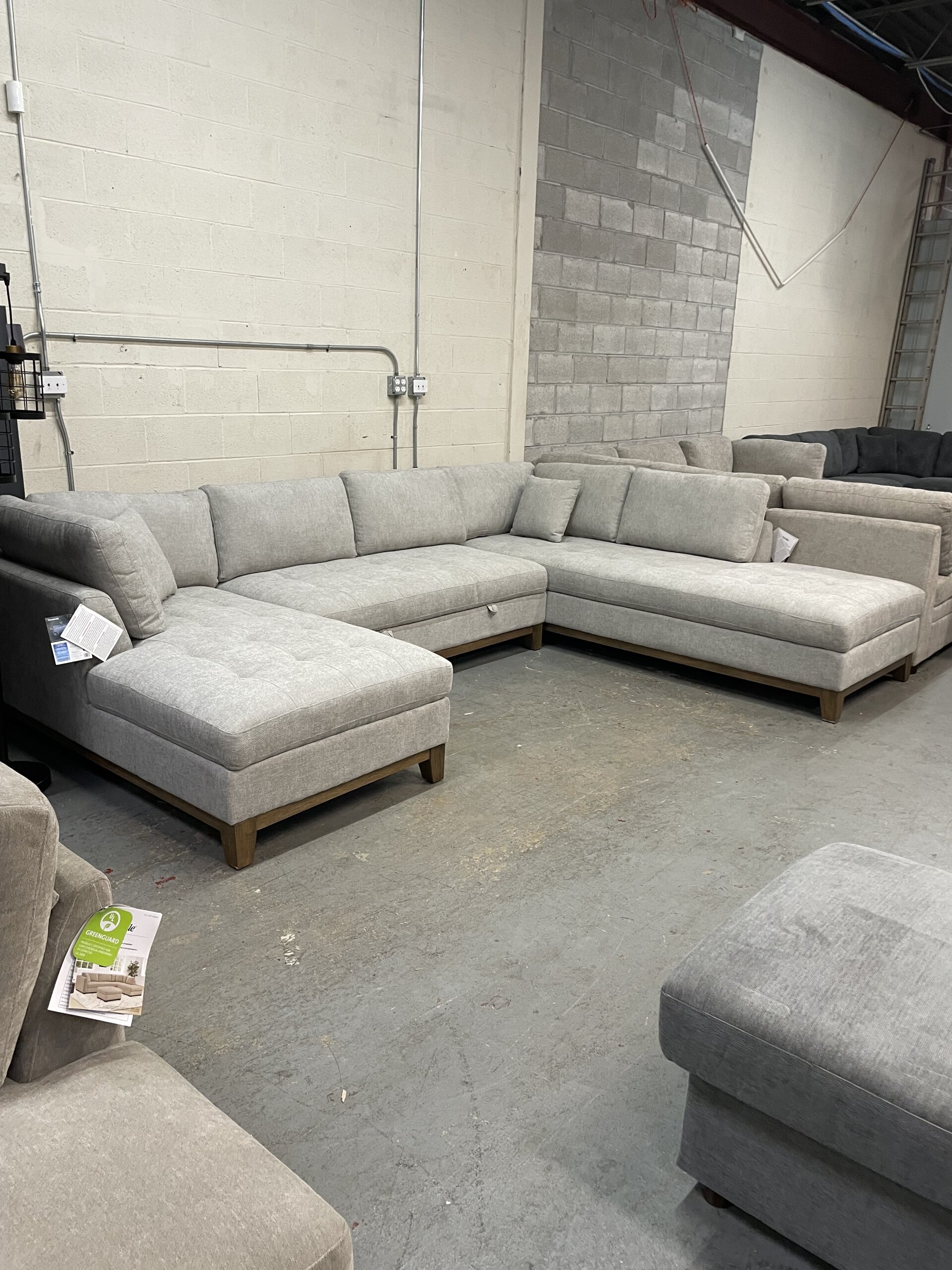Thomasville Tavish Fabric Sectional with Storage, Light Gray