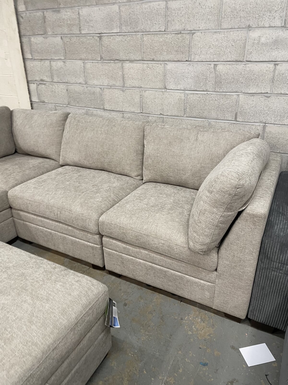 Thomasville Tisdale 6-Piece Fabric Modular Sectional with Storage Ottoman, Taupe - Photo 2