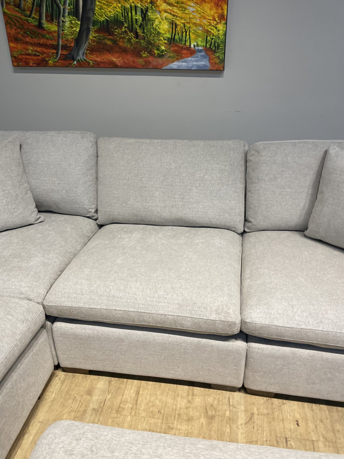 Thomasville Lowell 6 Piece Fabric Modular Sectional Gray - Image 6