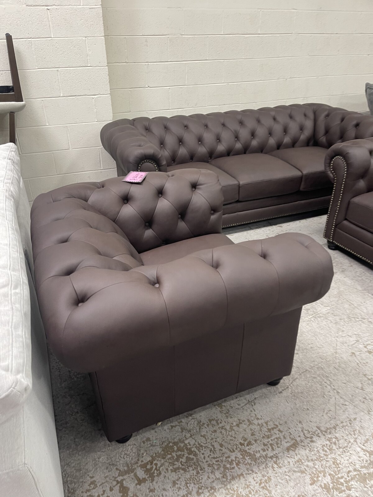 Culver 3-piece Leather Chesterfield Set - Photo 2