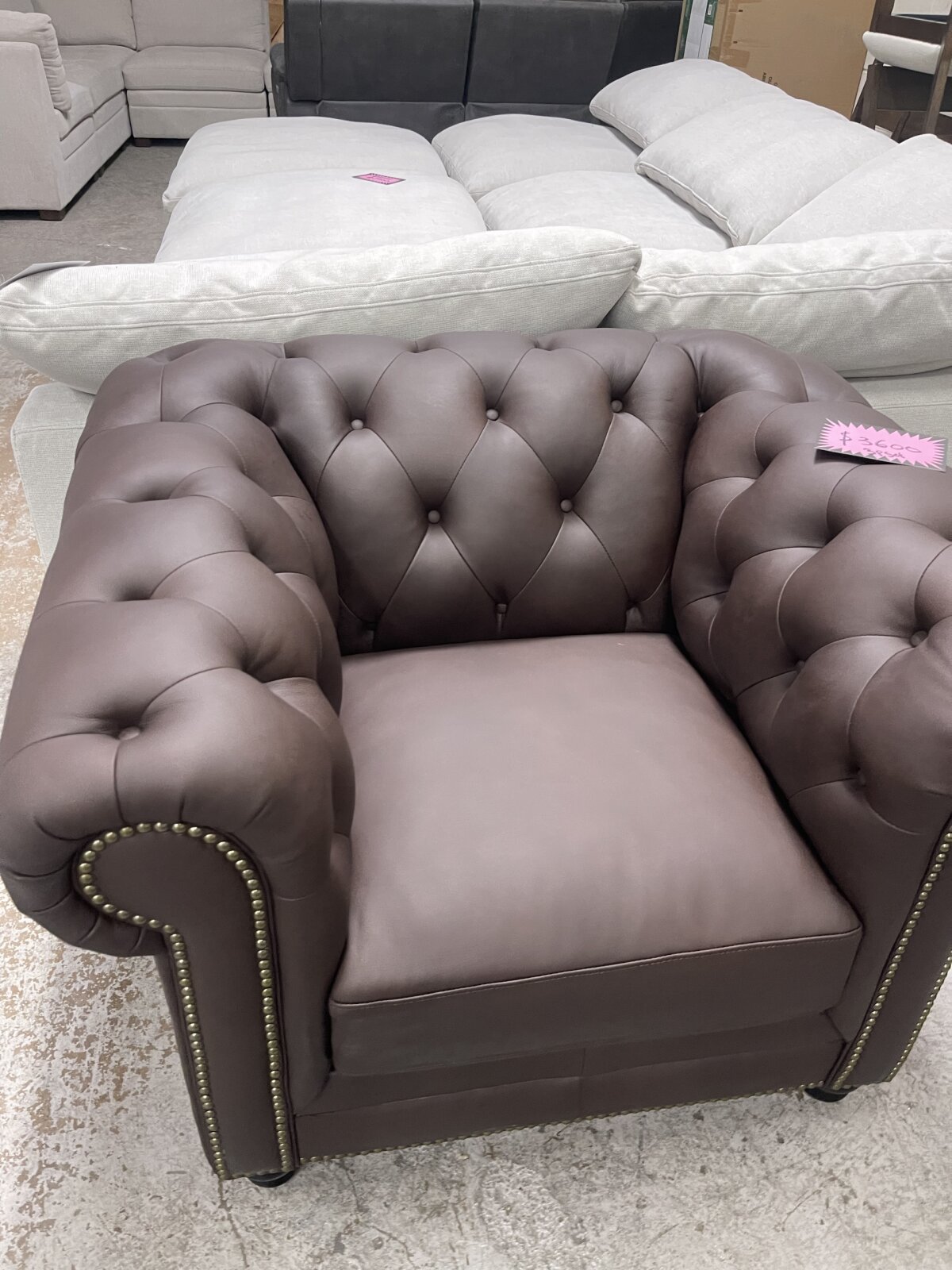 Culver 3 Piece Leather Chesterfield Set - Image 6