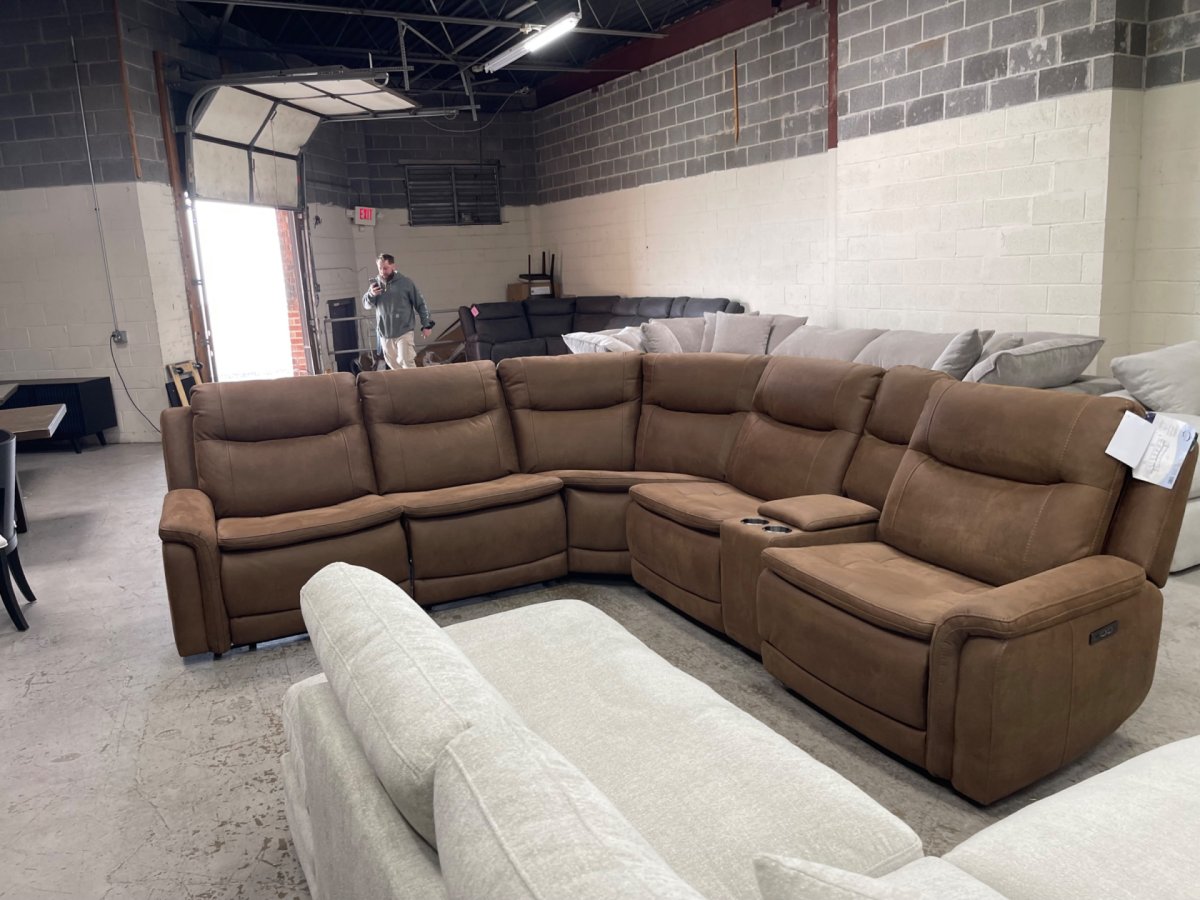 Simms Fabric Power Reclining Sectional with Power Headrests - Image 6