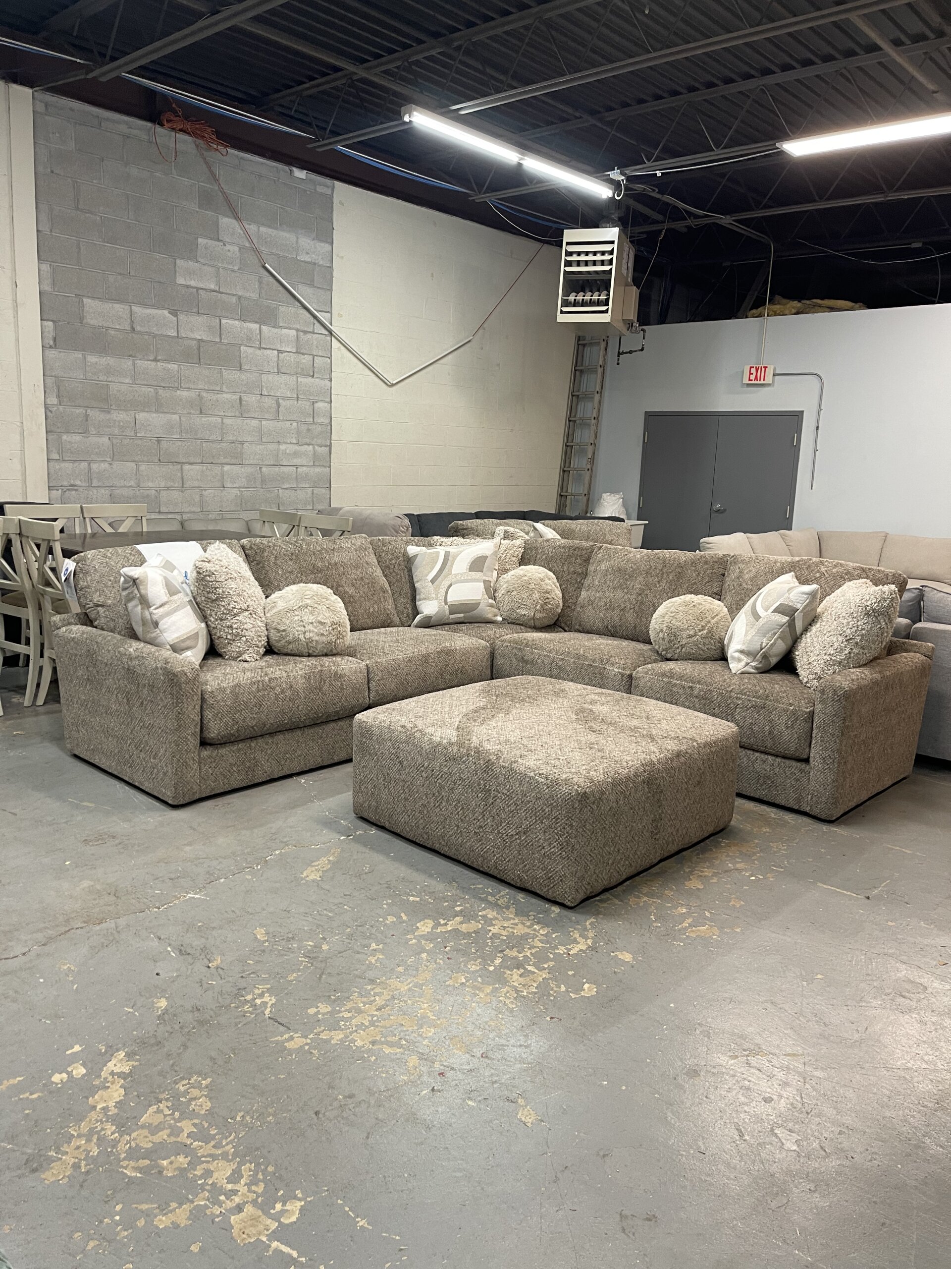 Jackson Turner 3 Piece Corner Sectional with Ottoman, Beige - Photo 1