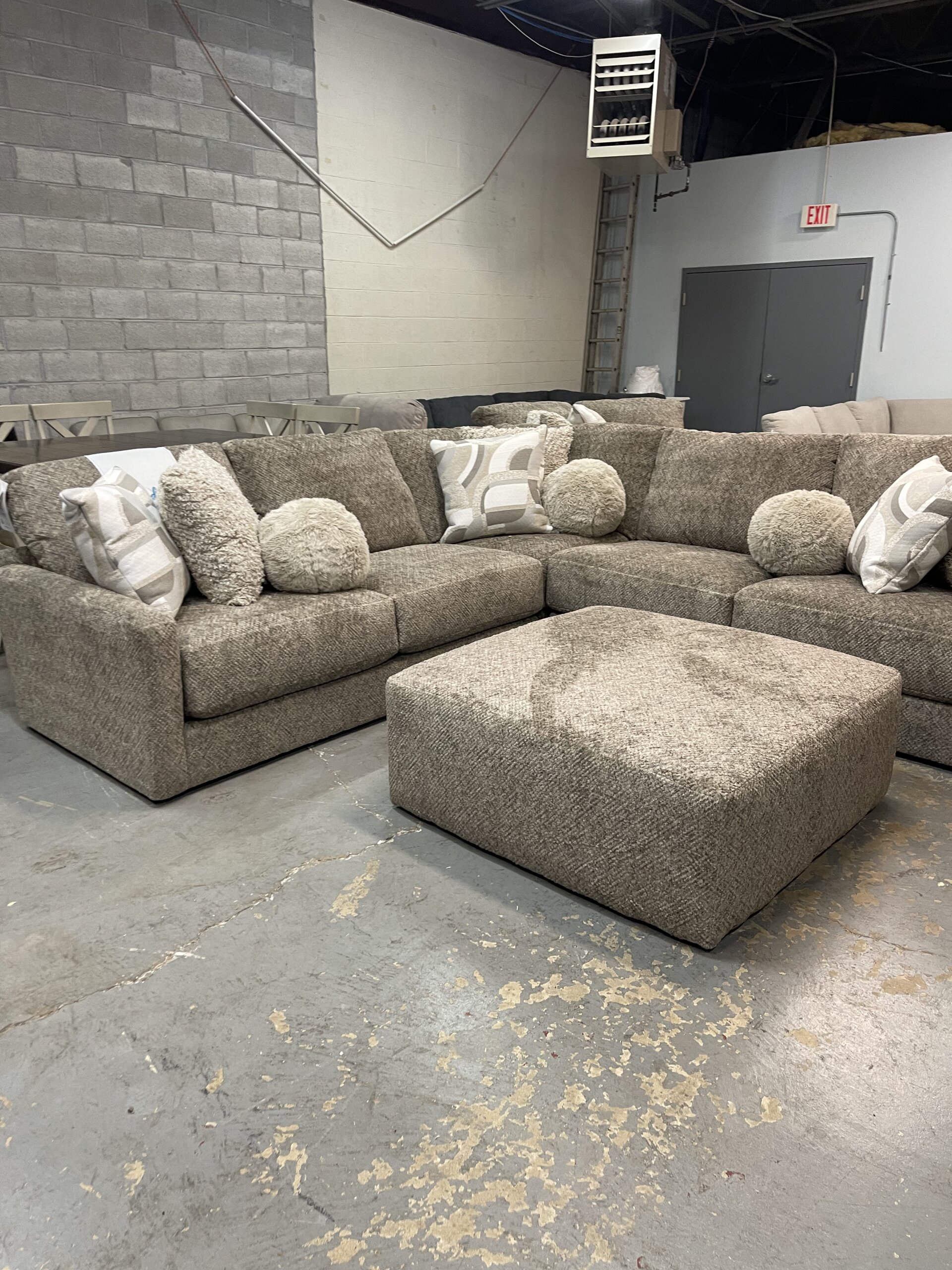 Jackson Turner 3 Piece Corner Sectional with Ottoman, Beige - Photo 2