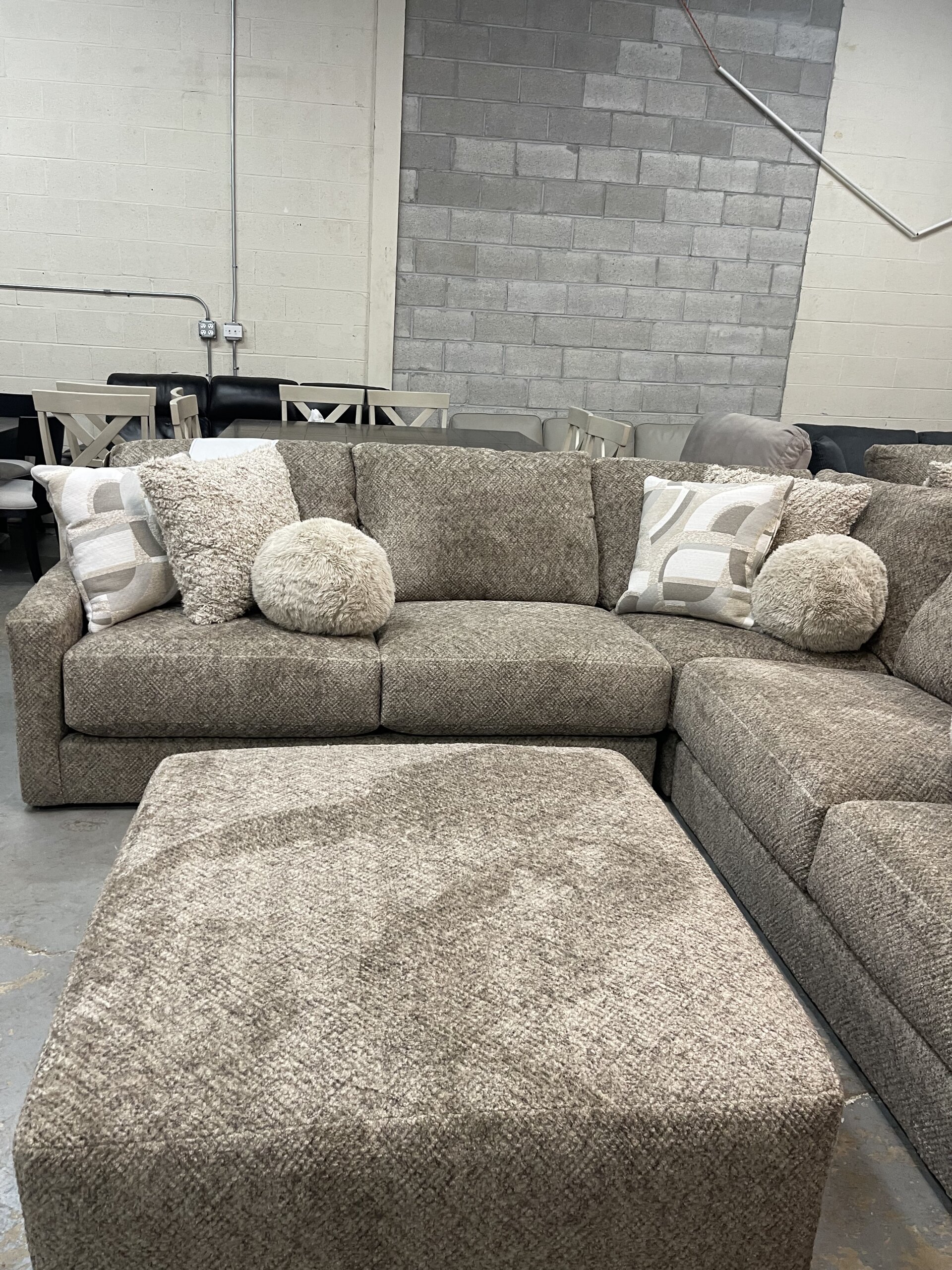 Jackson Turner 3 Piece Corner Sectional with Ottoman, Beige - Photo 5