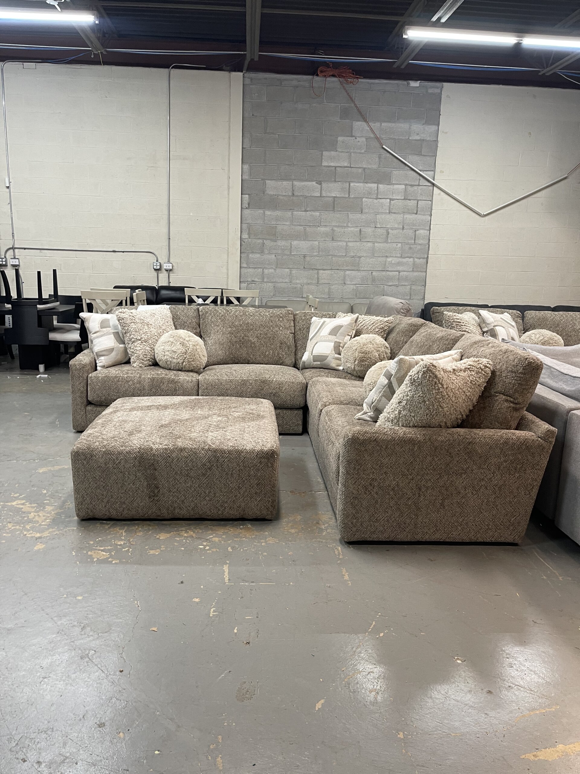 Jackson Turner 3 Piece Corner Sectional with Ottoman, Beige - Photo 7