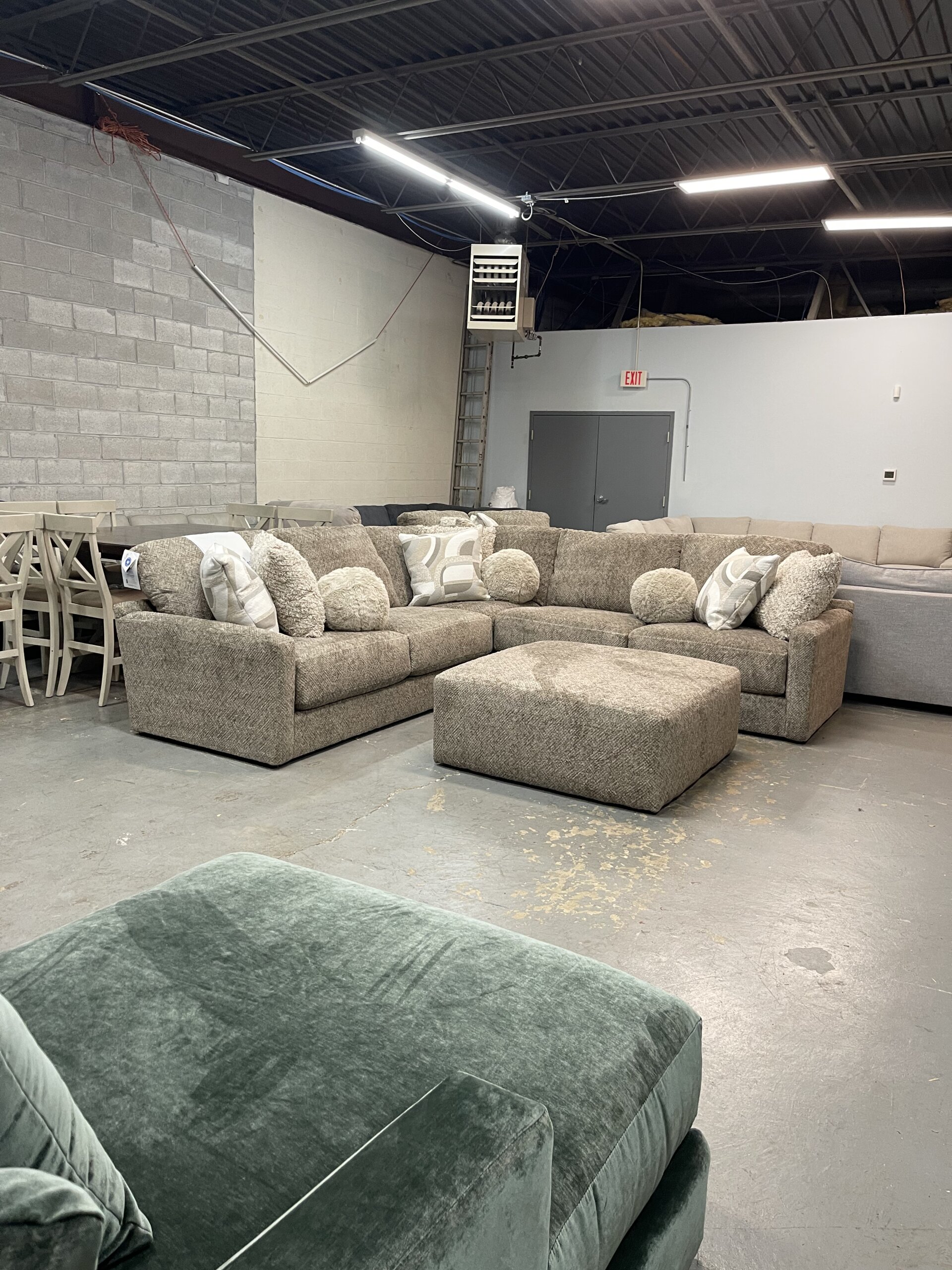 Jackson Turner 3 Piece Corner Sectional with Ottoman, Beige - Photo 8