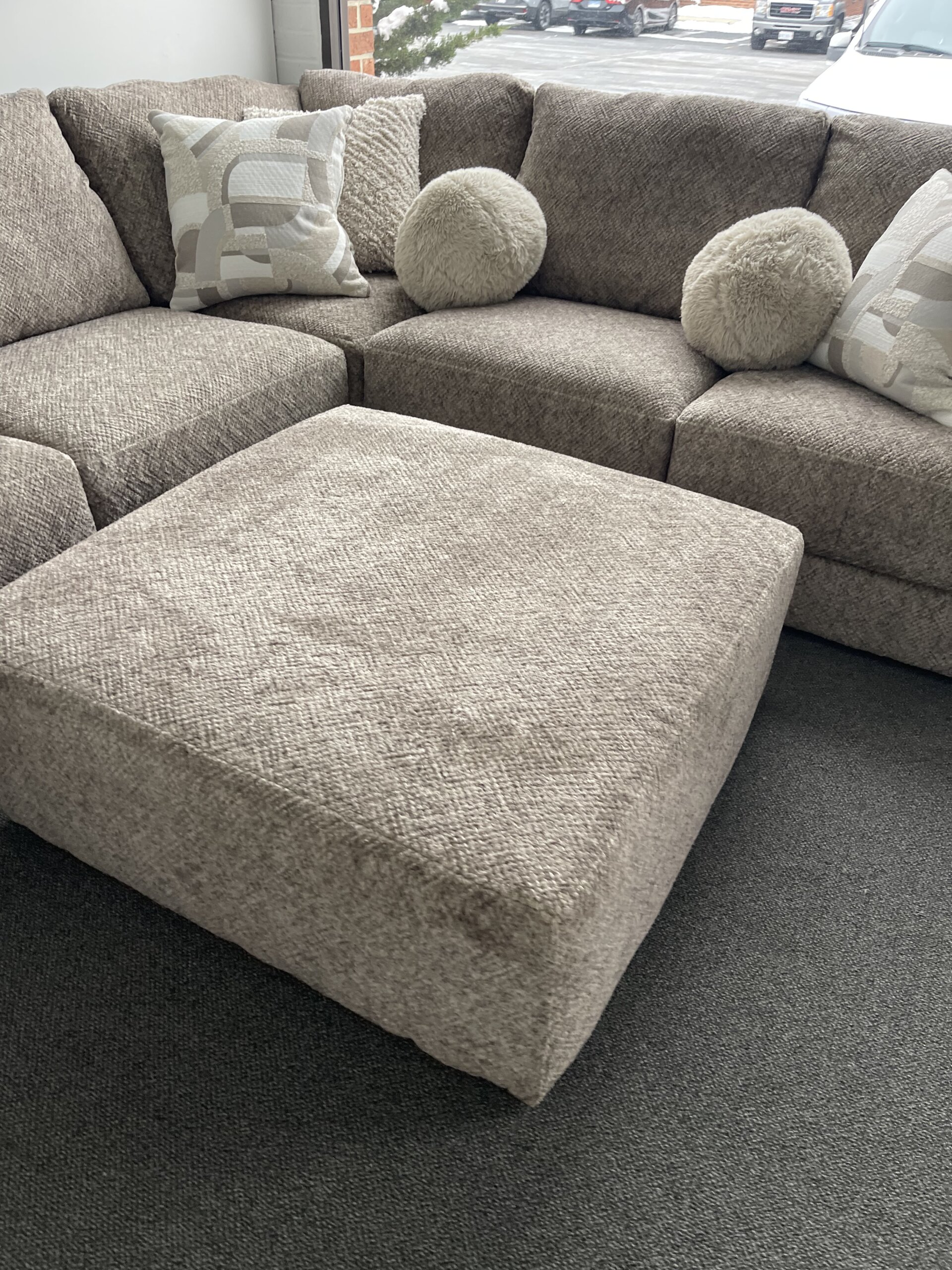 Jackson Turner 3 Piece Corner Sectional with Ottoman, Beige - Photo 13