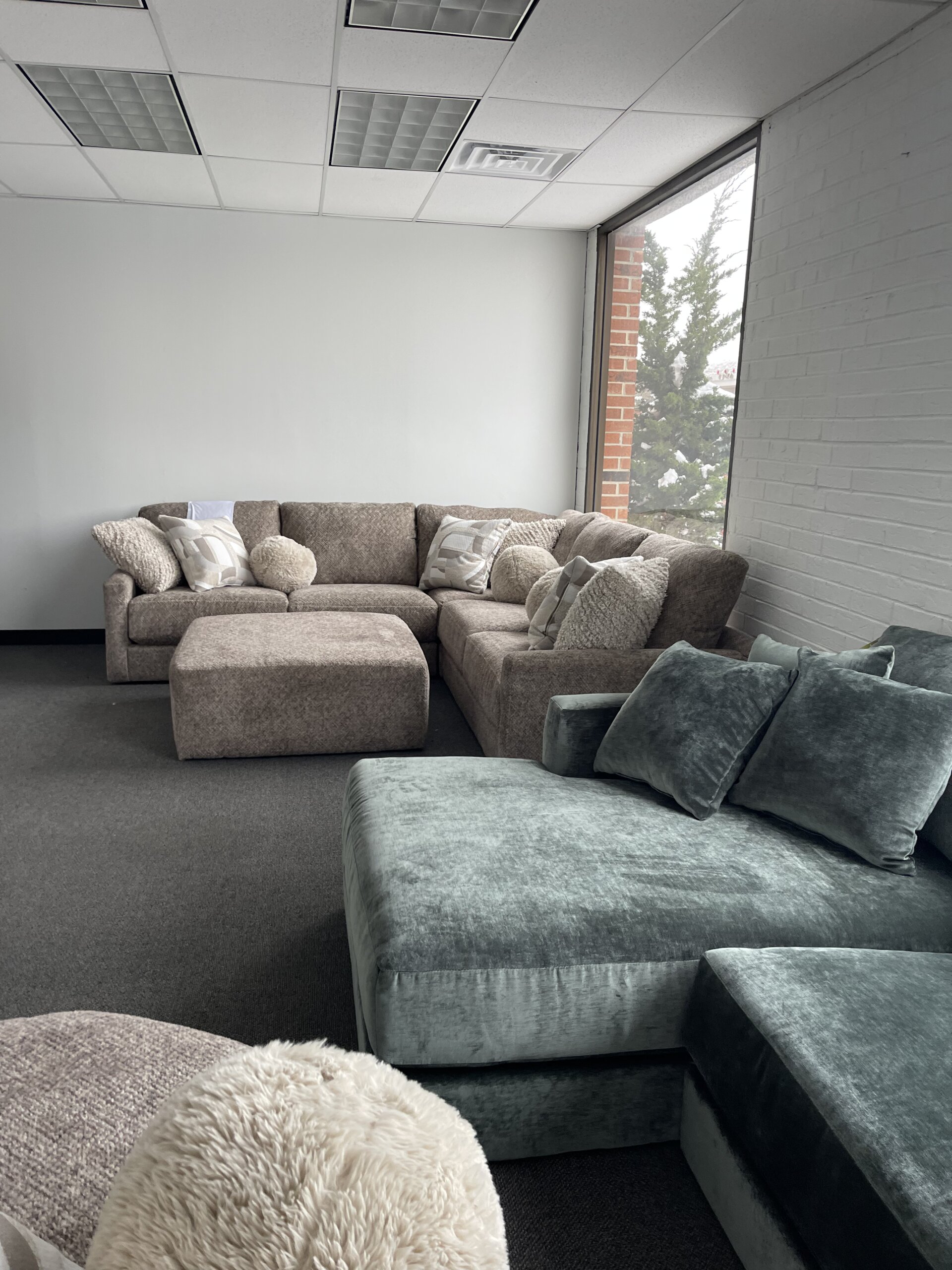 Jackson Turner 3 Piece Corner Sectional with Ottoman, Beige - Photo 15