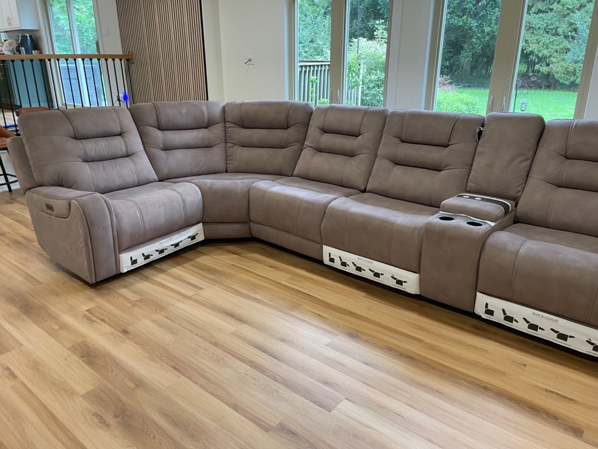 Barcalounger Carmelo Fabric Power Reclining Sectional with Power Headrests - Image 3
