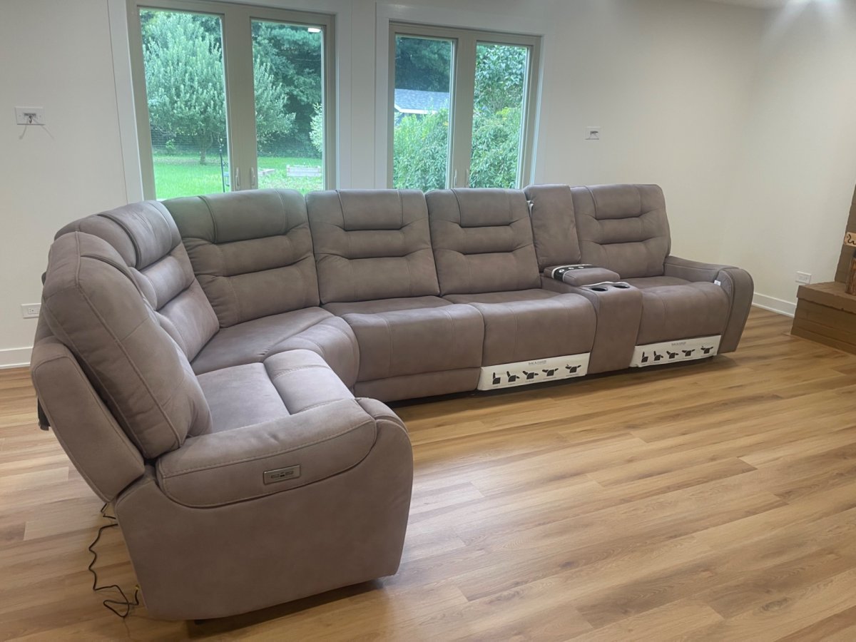 Barcalounger Carmelo Fabric Power Reclining Sectional with Power Headrests - Image 5