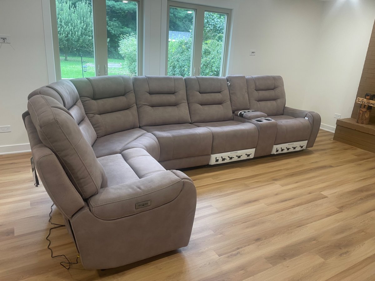 Barcalounger Carmelo Fabric Power Reclining Sectional with Power Headrests - Image 6