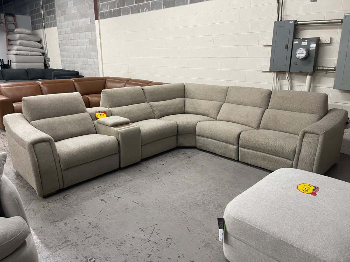 Palisade Fabric Power Reclining Sectional with Power Lift Headrests