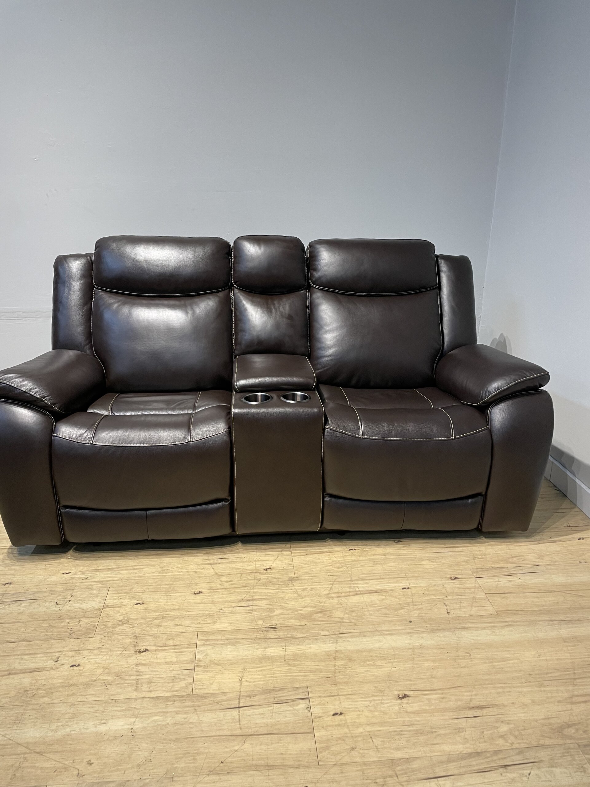 Harvey Leather Power Reclining Loveseat with Power Headrests
