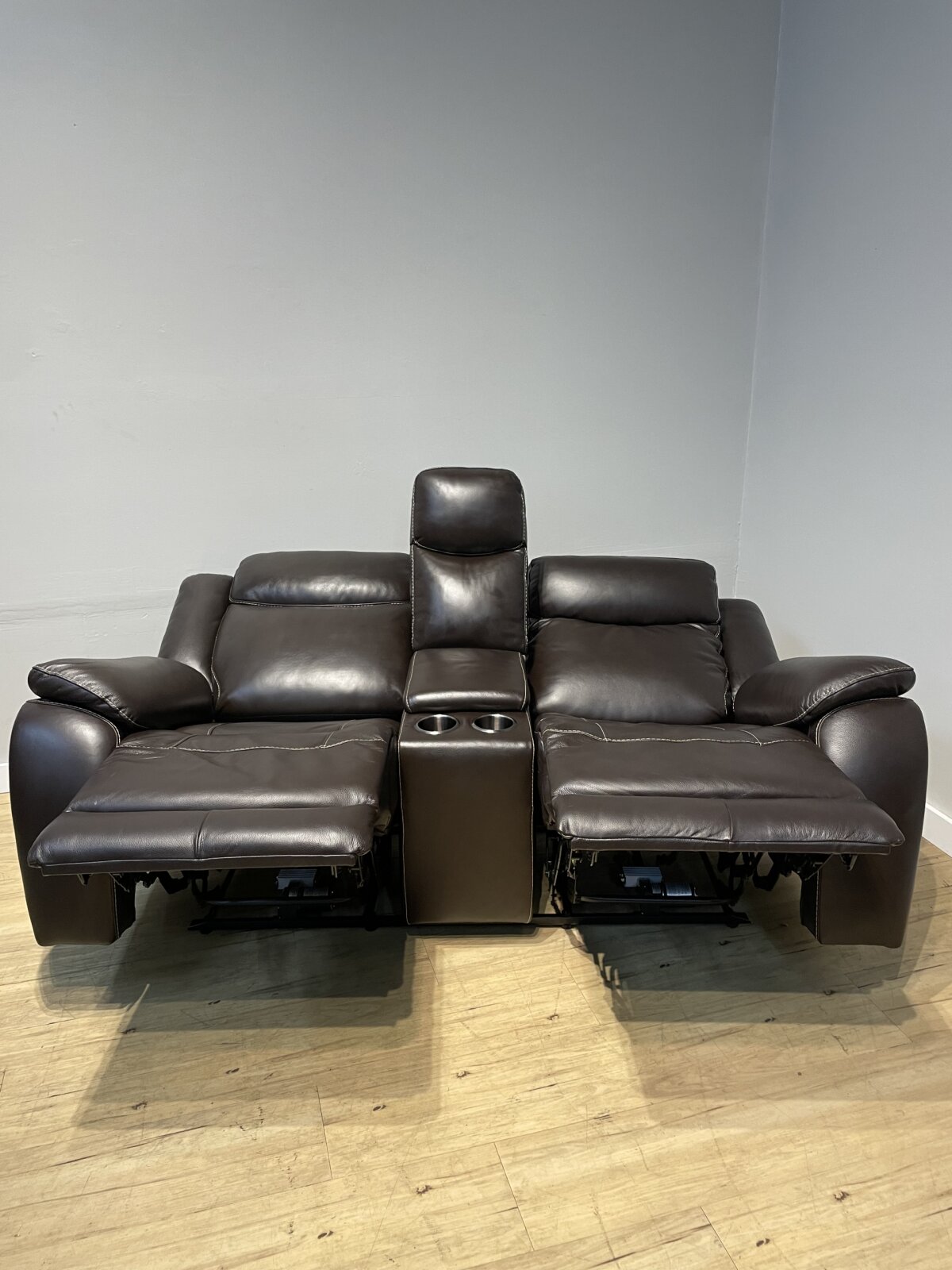 Harvey Leather Power Reclining Loveseat With Power Headrests - Image 2