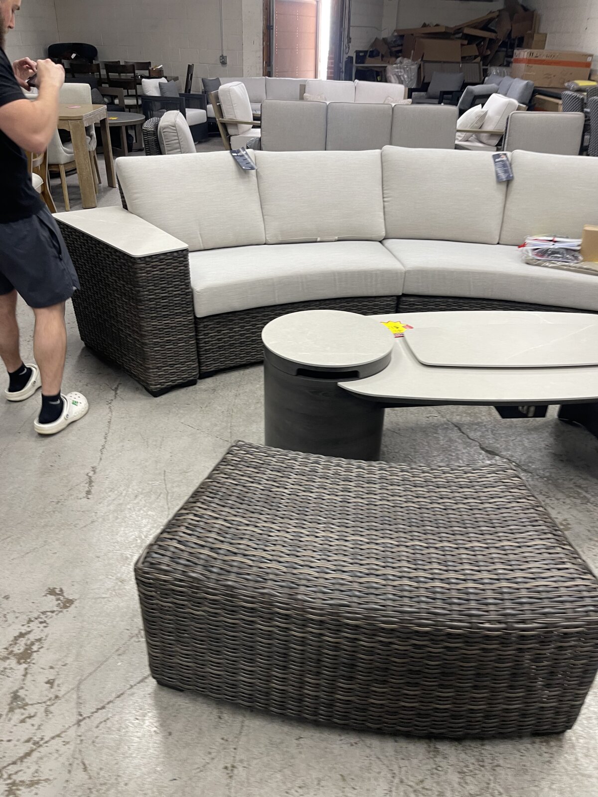 SunVilla Middleton 7-piece Fire Outdoor Patio Sectional Seating Set - Photo 2