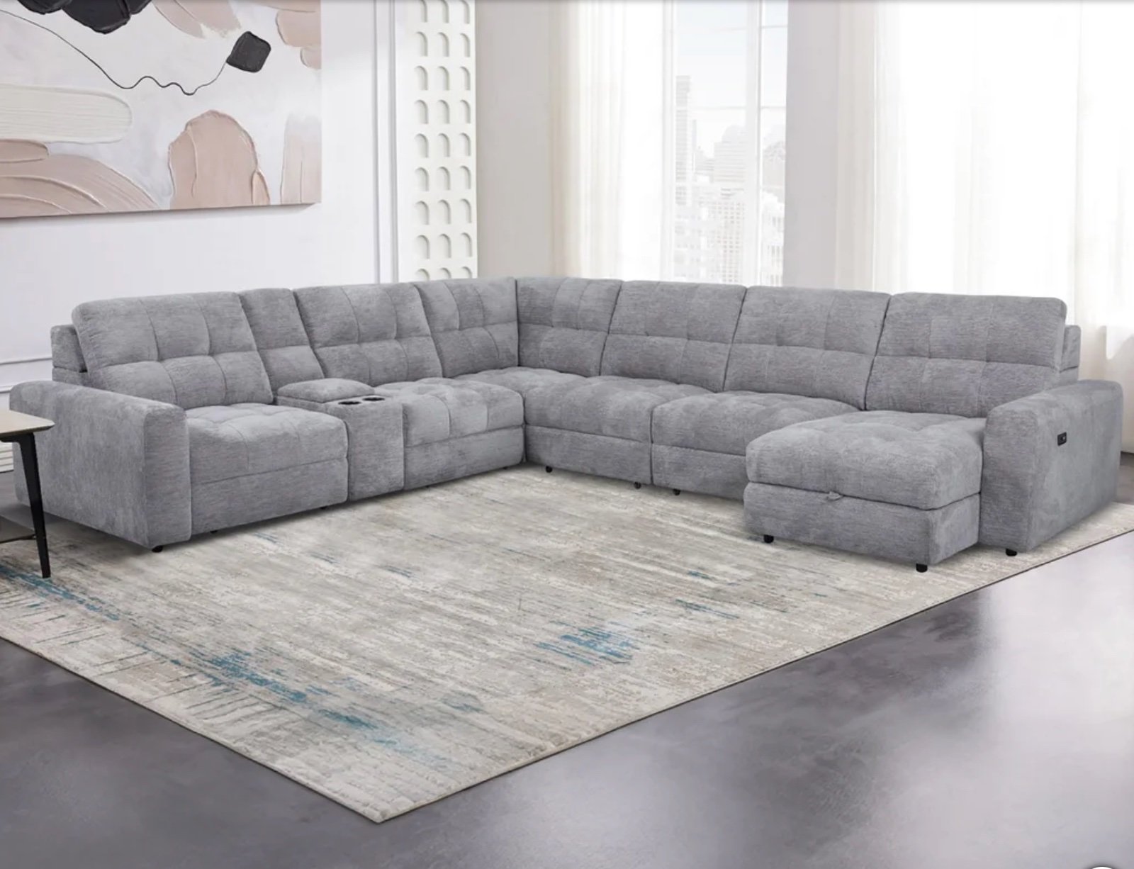 Emma Fabric Power Reclining Sectional with Power Footrest
