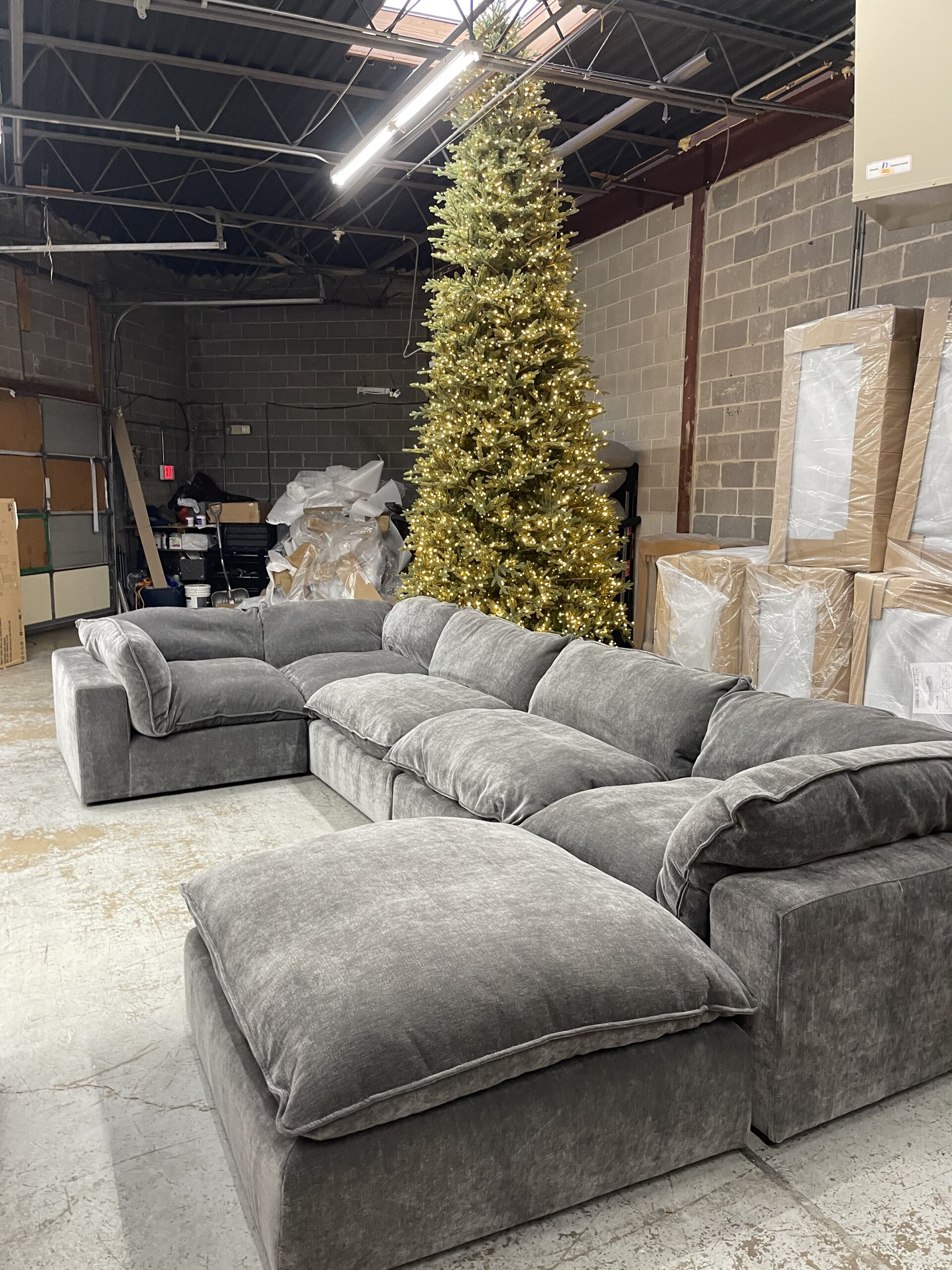 Dark Gray Modular Cloud Couch Sectional 6 Pieces including Ottoman (Cat-5 Fabric) - Photo 1