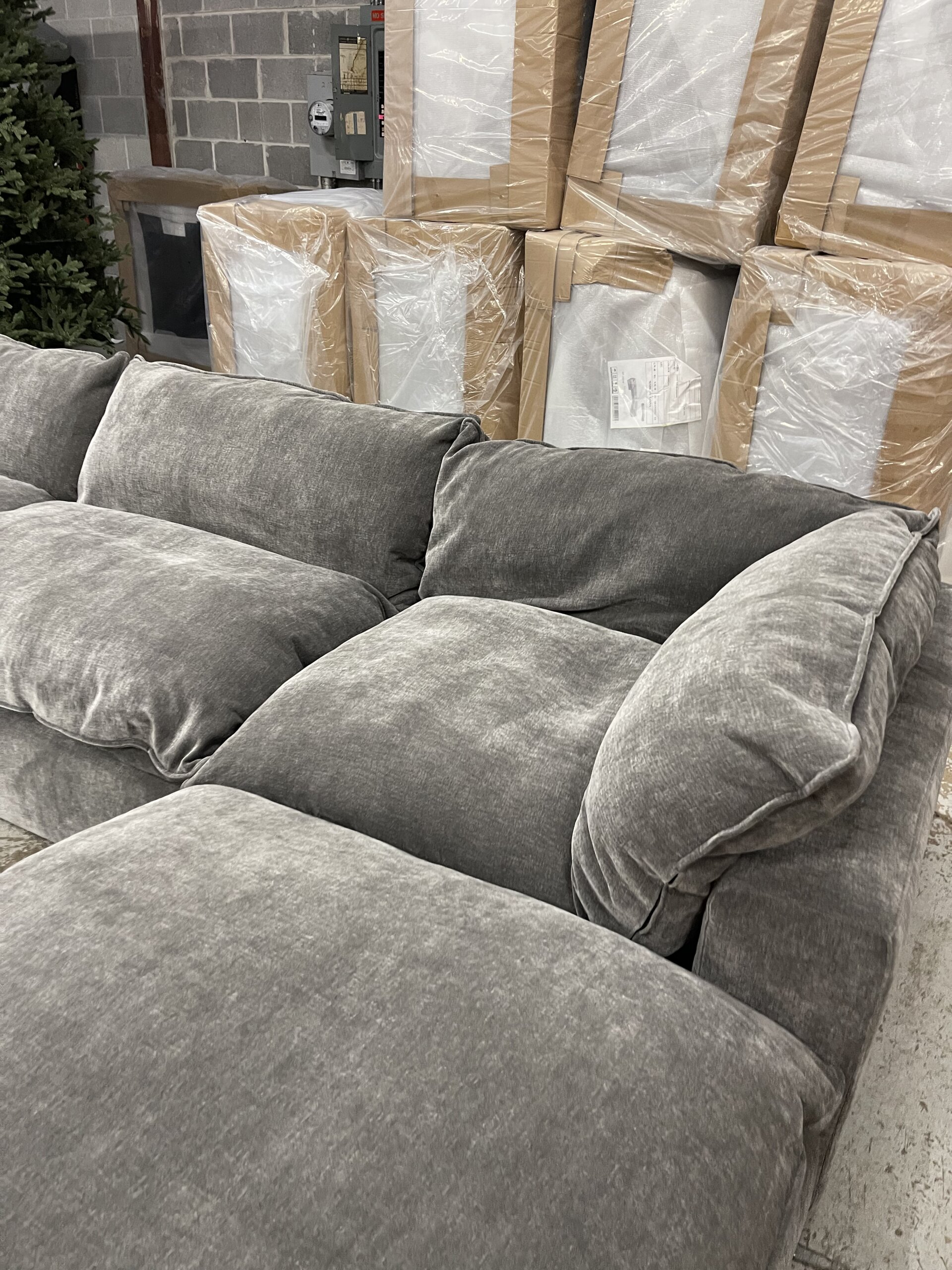 Dark Gray Modular Cloud Couch Sectional 6 Pieces including Ottoman (Cat-5 Fabric) - Photo 3