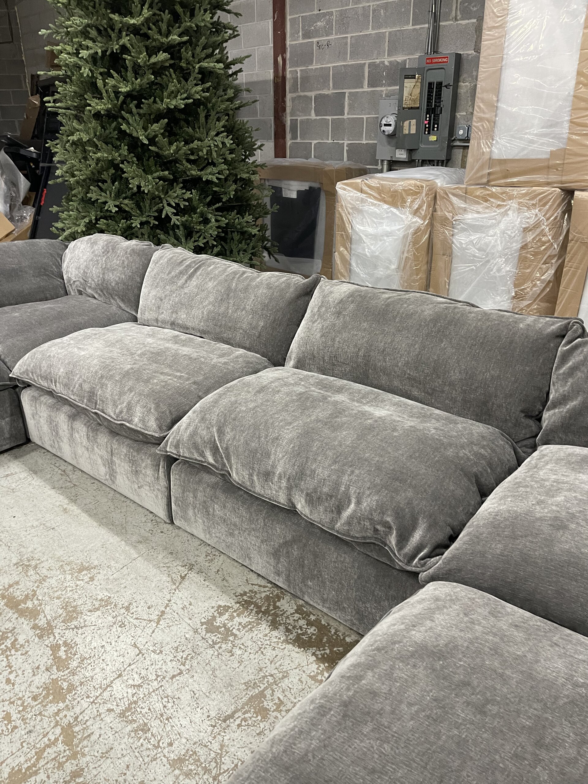Dark Gray Modular Cloud Couch Sectional 6 Pieces including Ottoman (Cat-5 Fabric) - Photo 4