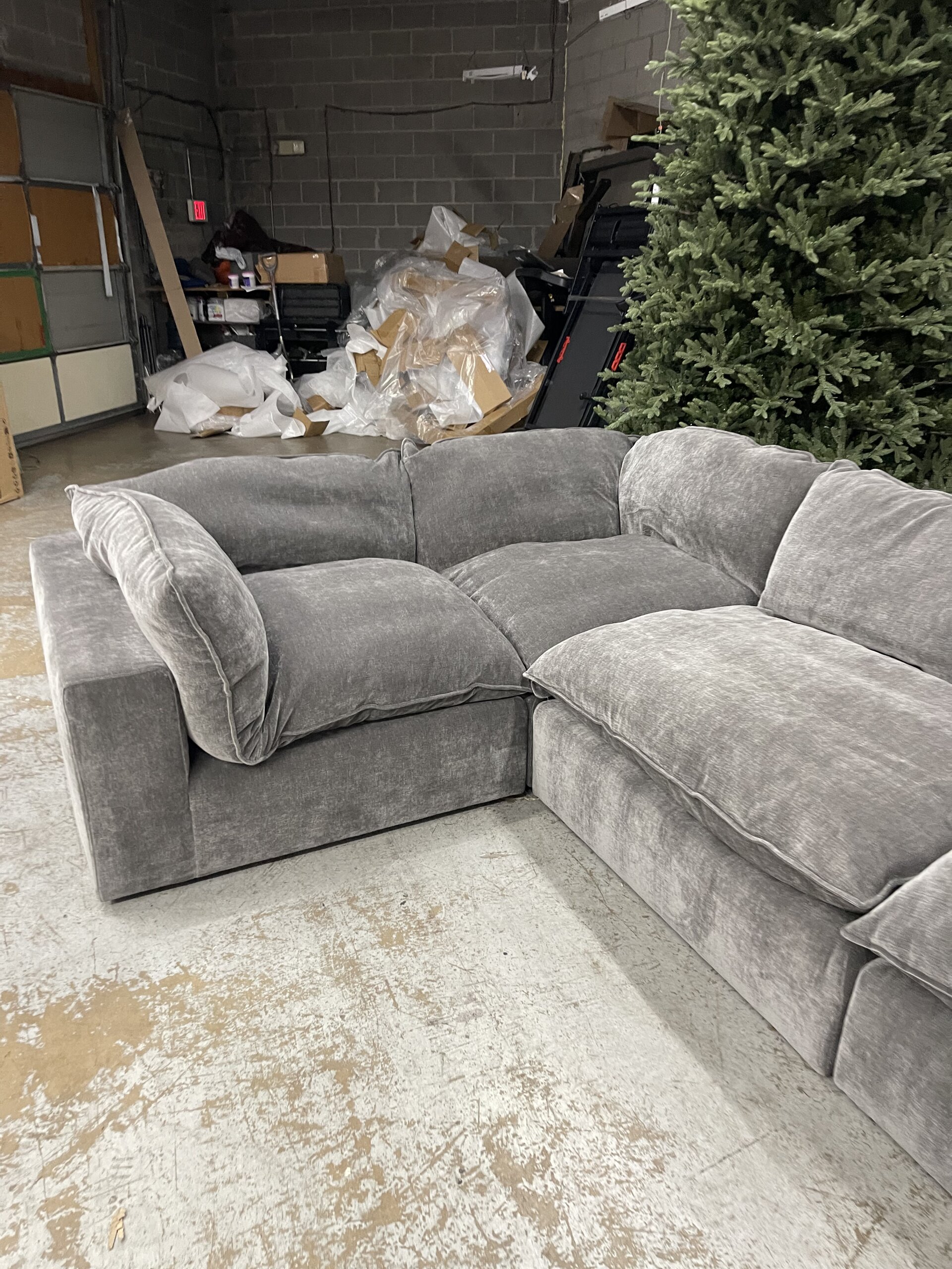Dark Gray Modular Cloud Couch Sectional 6 Pieces including Ottoman (Cat-5 Fabric) - Photo 5