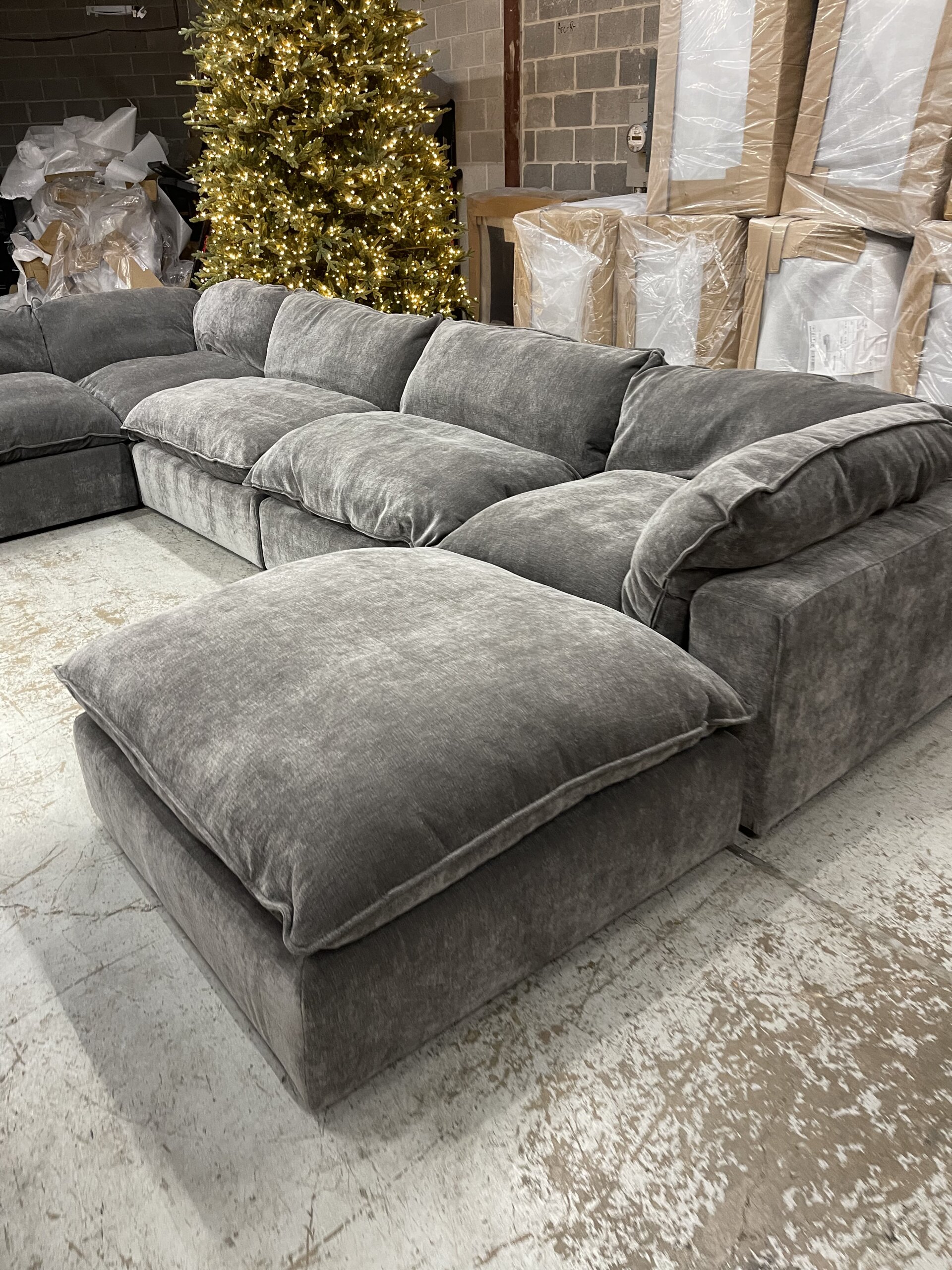 Dark Gray Modular Cloud Couch Sectional 6 Pieces including Ottoman (Cat-5 Fabric) - Photo 6