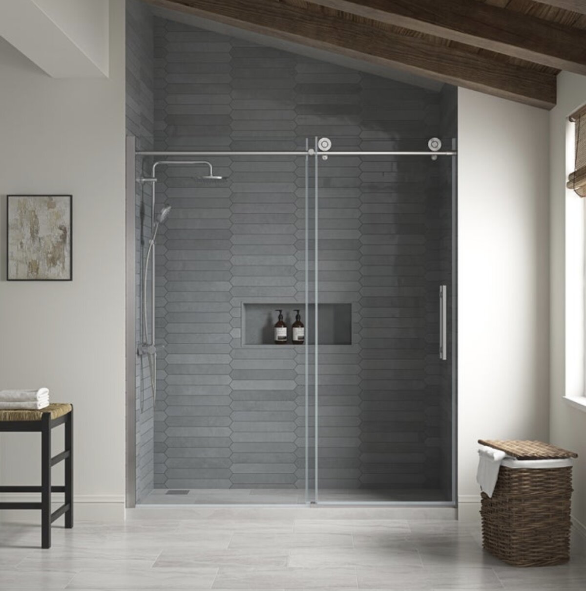 Renfrew 72" Frameless Soft-close Sliding Shower Door